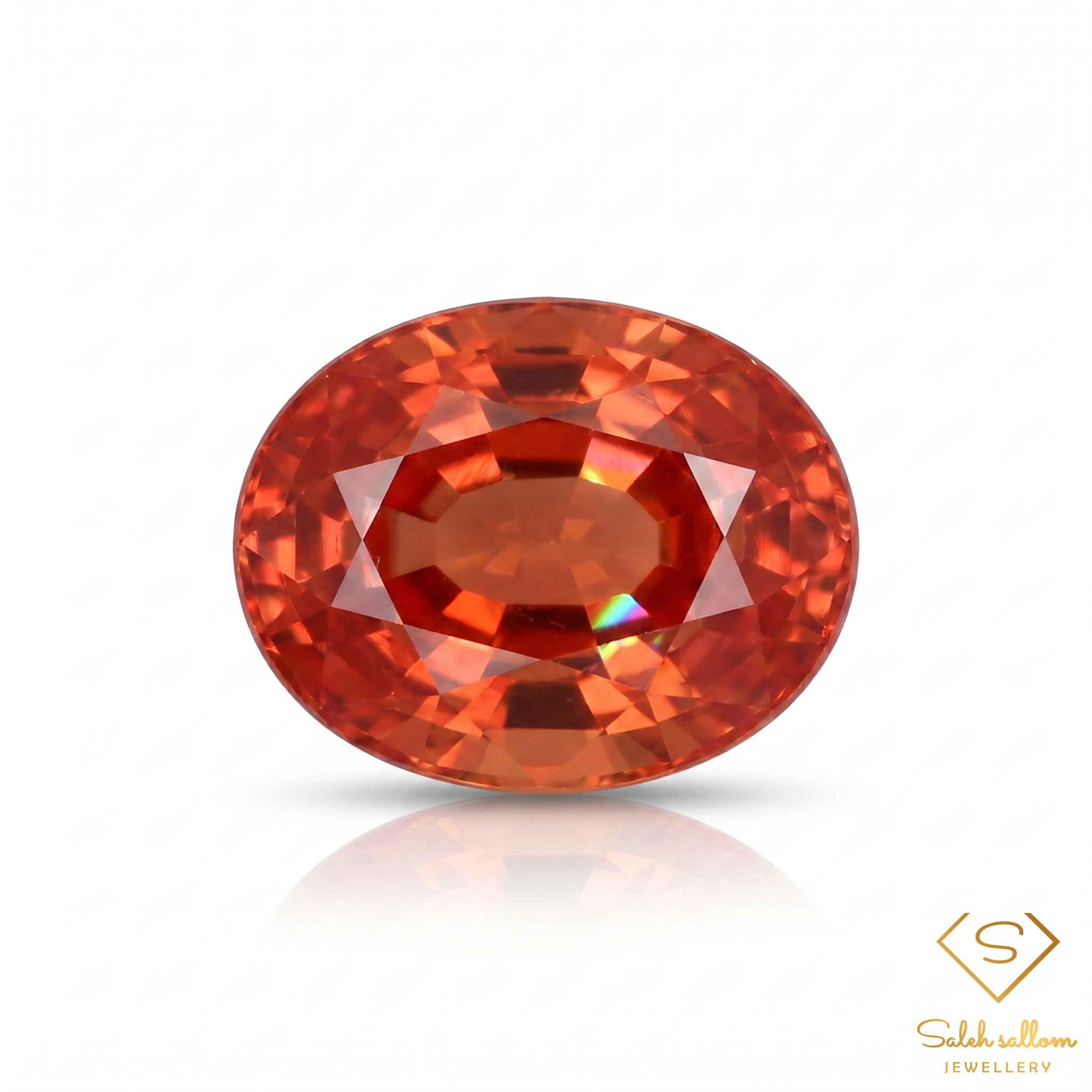 0.26 Ct Natural Maple Orange Sapphire Oval Cut Songea Tanzania Gemstone-Saleh Sallom Main image