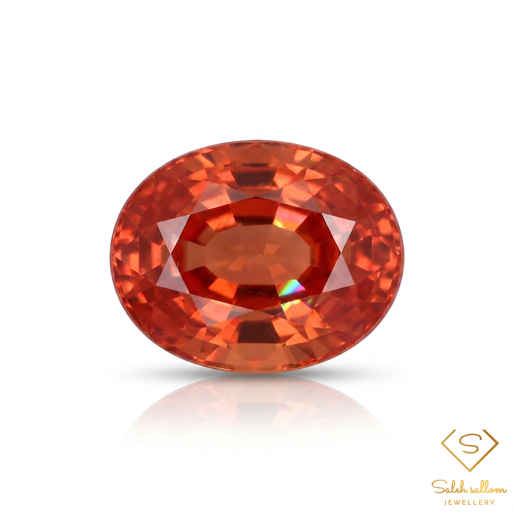 0.26 Ct Natural Maple Orange Sapphire Oval Cut Songea Tanzania Gemstone-Saleh Sallom