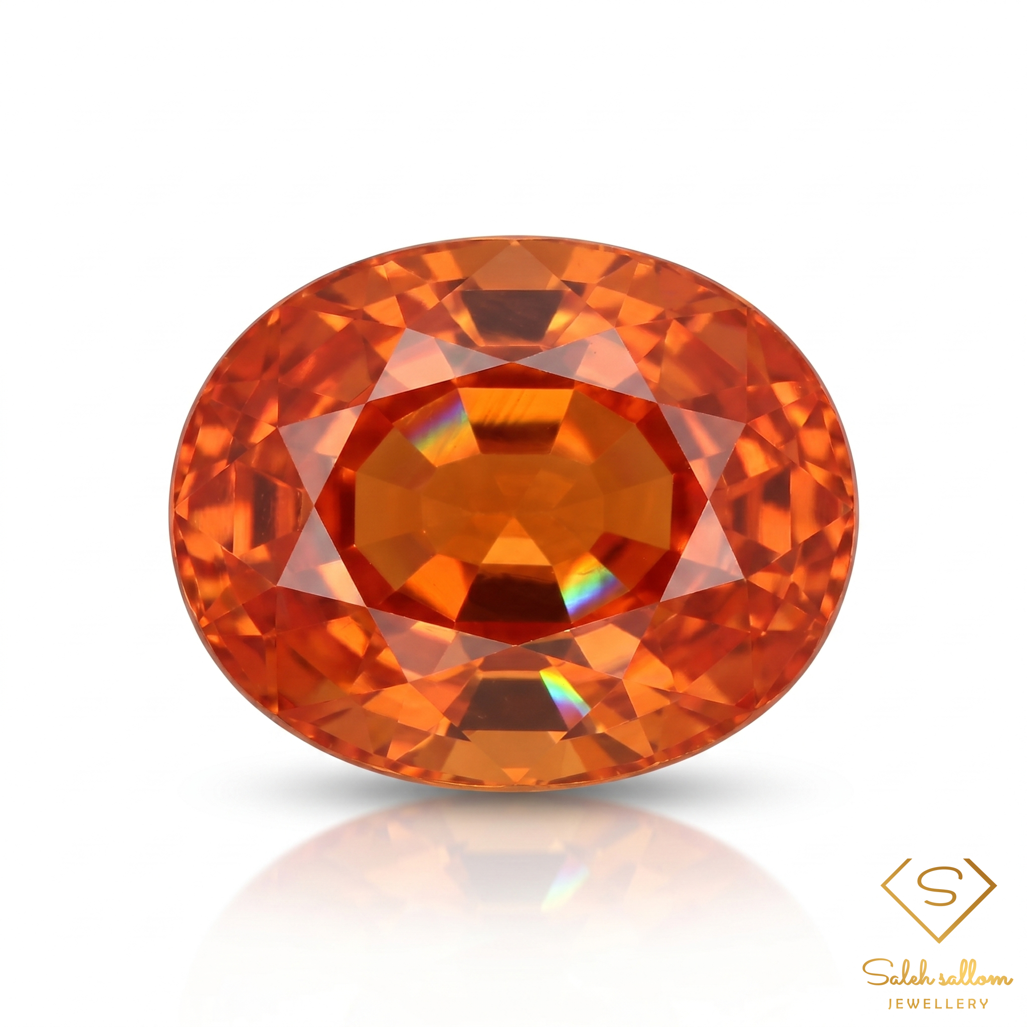 0.32 Ct Natural Orange Sapphire Oval Cut Songea Tanzania Gemstone-Saleh Sallom Main image