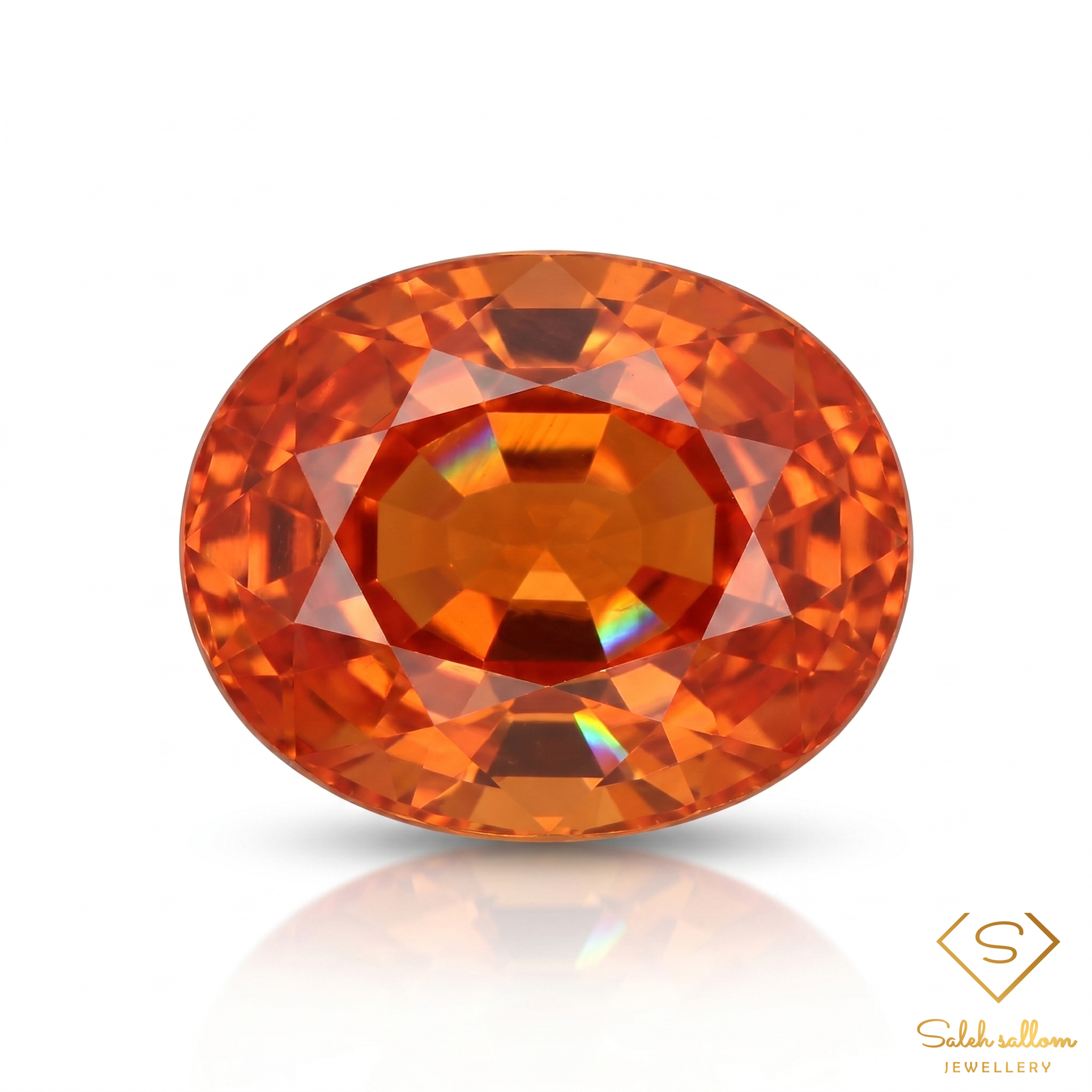 0.32 Ct Natural Orange Sapphire Oval Cut Songea Tanzania Gemstone-Saleh Sallom