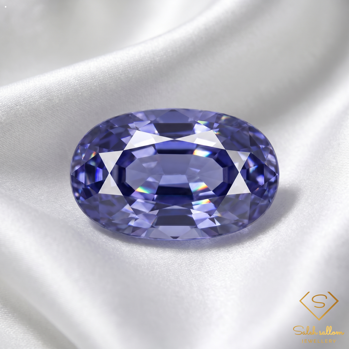 3.81 Ct Natural Bluish Violet Iolite Namibia Gemstone-Saleh Sallom