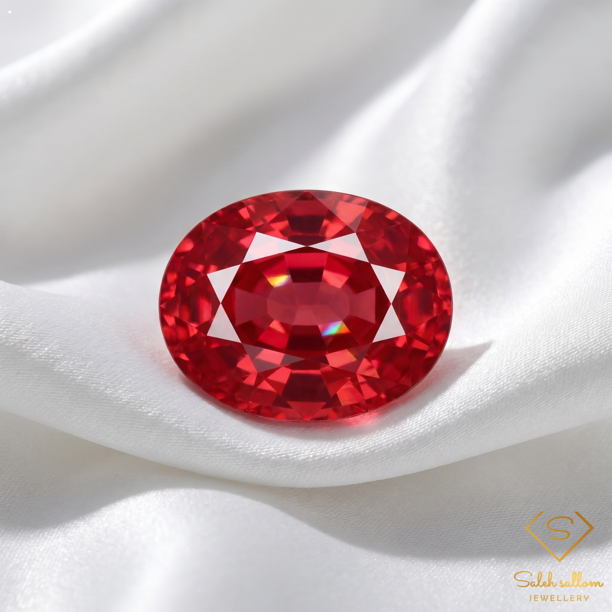 0.41 Ct Natural Orangy Sapphire Oval Cut Tanzania Gemstone-Saleh Sallom