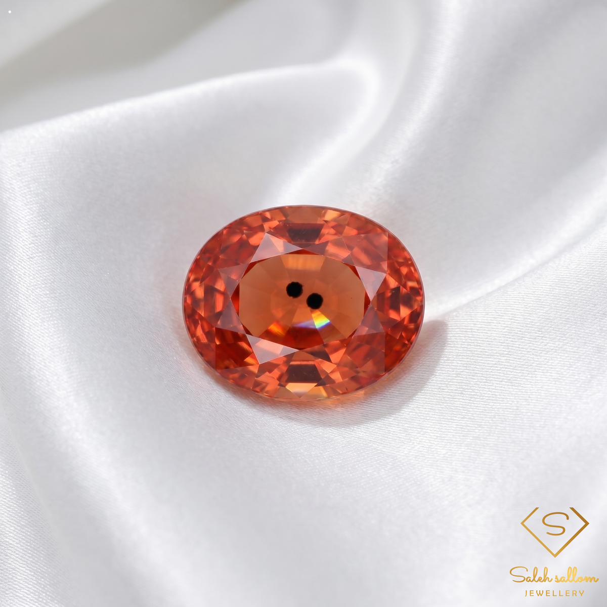 0.28 Ct Natural Maple Orange Sapphire Oval Cut Tanzania Gemstone-Saleh Sallom