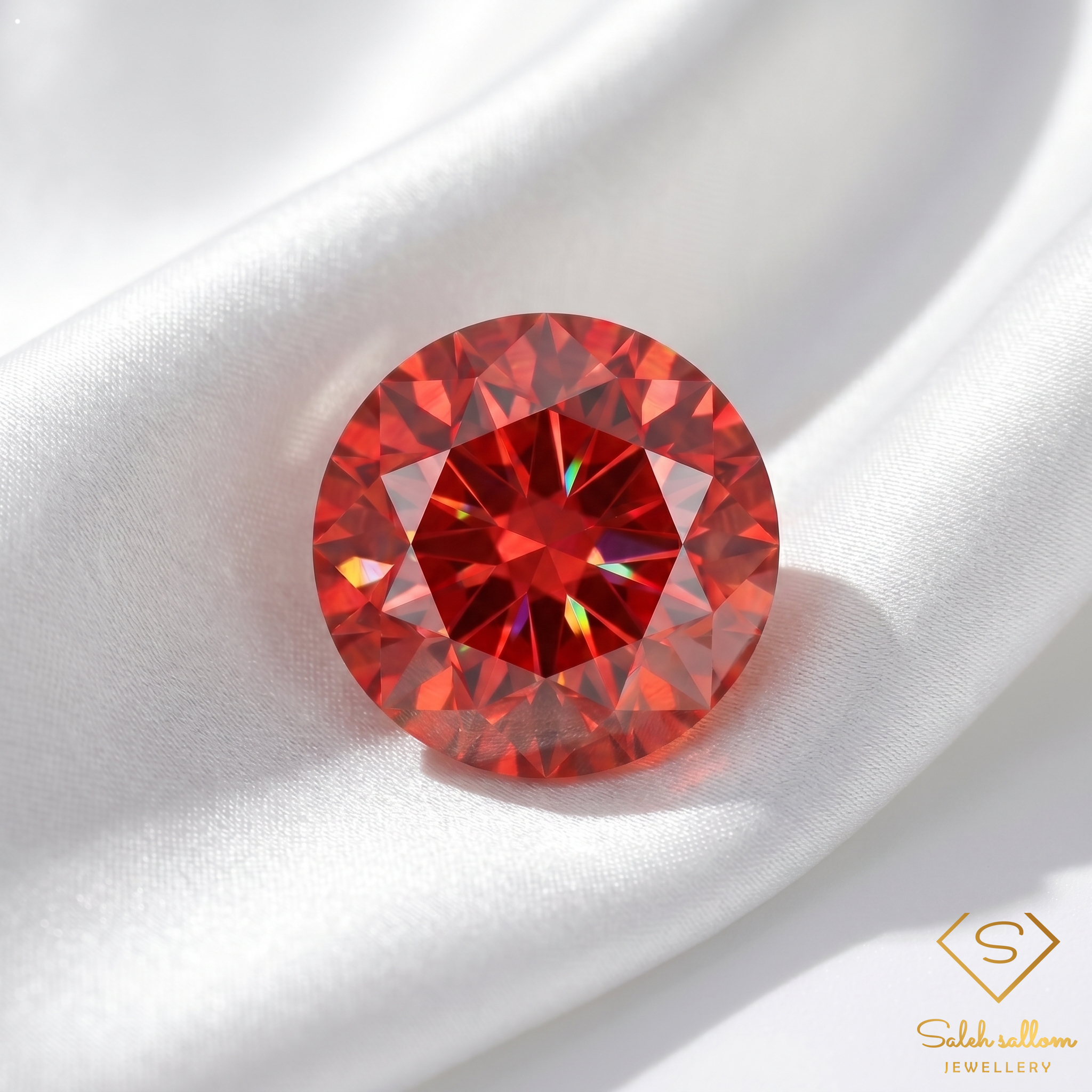 0.25 Ct Natural Maple Reddish Orange Sapphire Round Cut Songea Tanzania Gemstone Secondary image