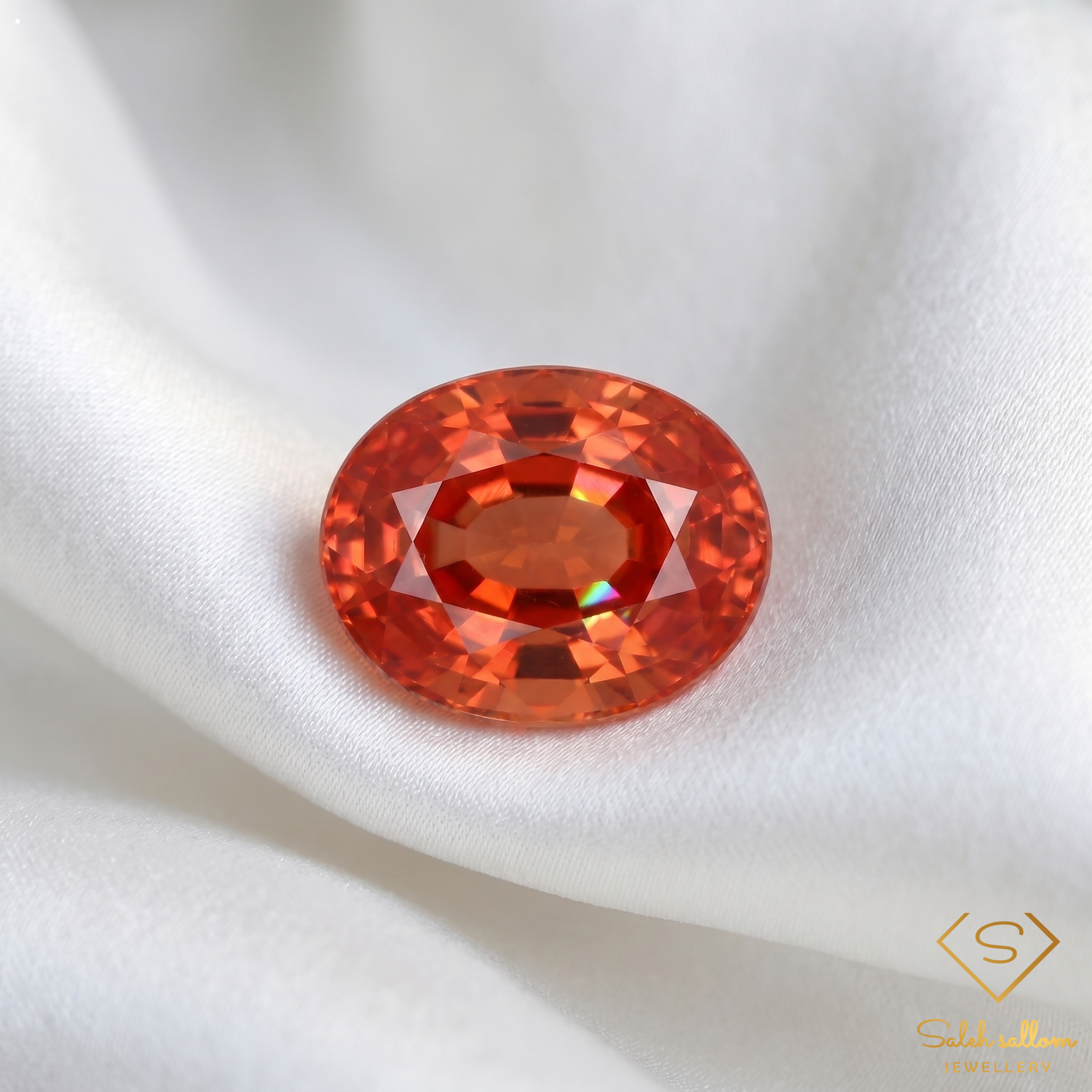 0.26 Ct Natural Maple Orange Sapphire Oval Cut Songea Tanzania Gemstone Secondary image