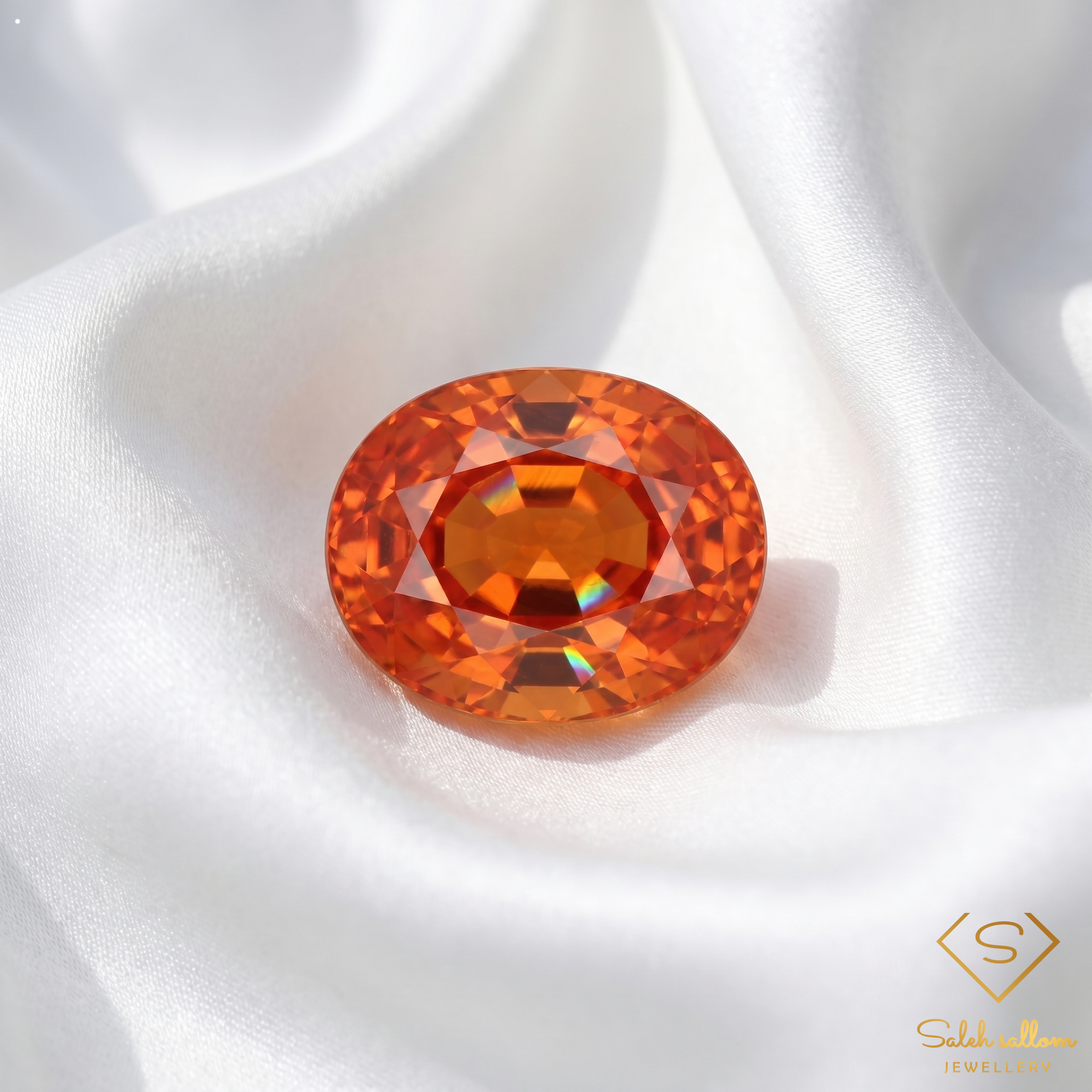 0.32 Ct Natural Orange Sapphire Oval Cut Songea Tanzania Gemstone Secondary image