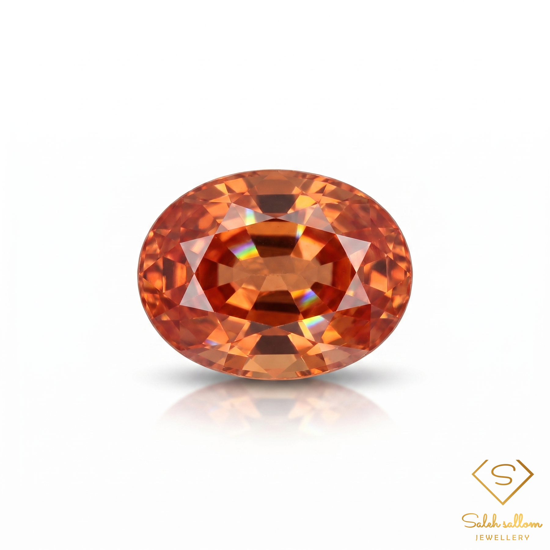 0.24 Ct Natural Maple Orange Sapphire Oval Cut Tanzania Gemstone-Saleh Sallom