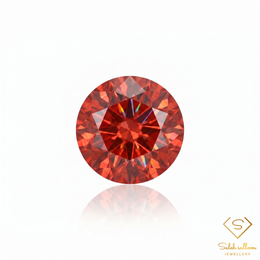 0.27 Ct Natural Maple Orange Sapphire Round Cut Songea Tanzania Gemstone-Saleh Sallom