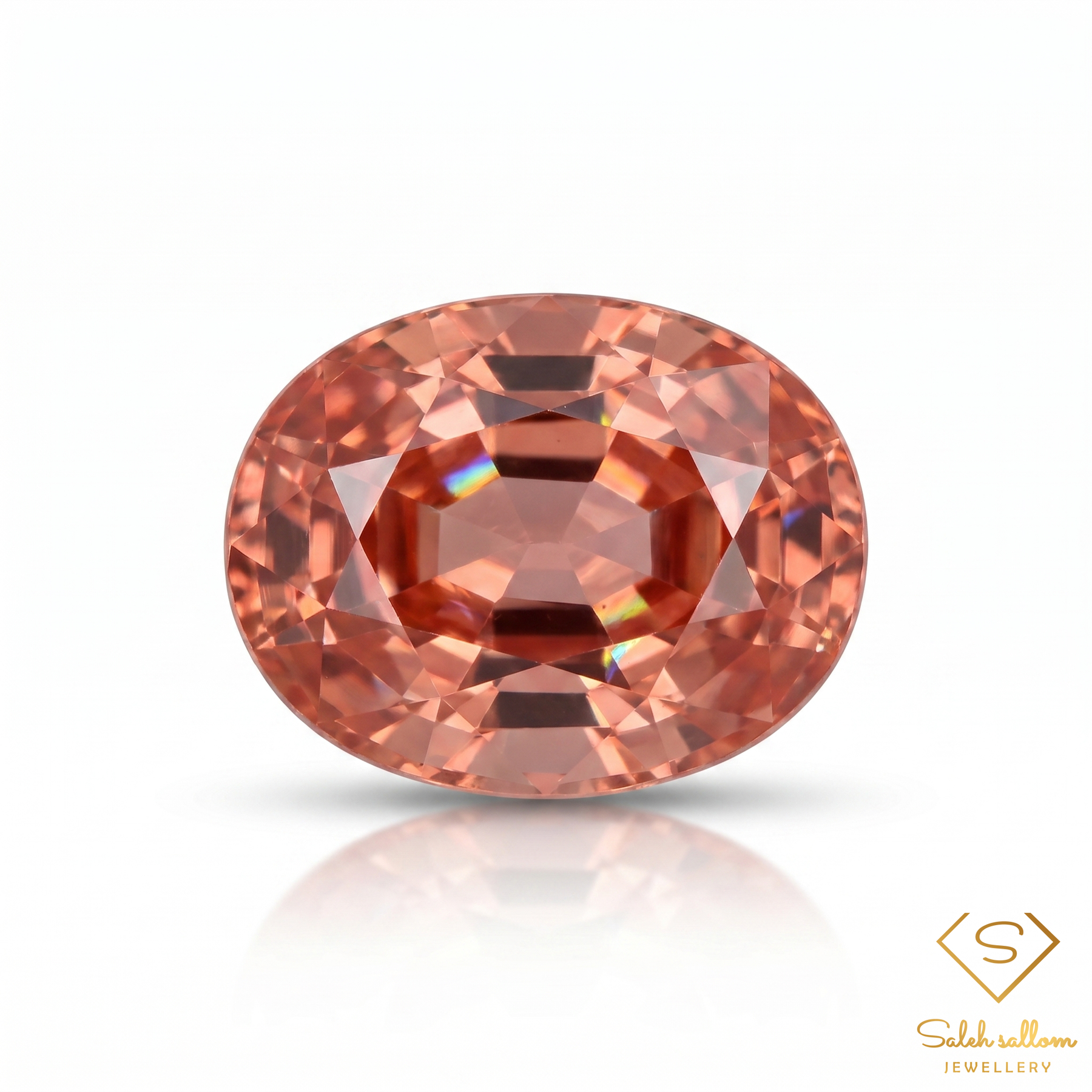 0.34 Ct Natural Pinkish Orange Sapphire Oval Cut Songea Tanzania Gemstone-Saleh Sallom