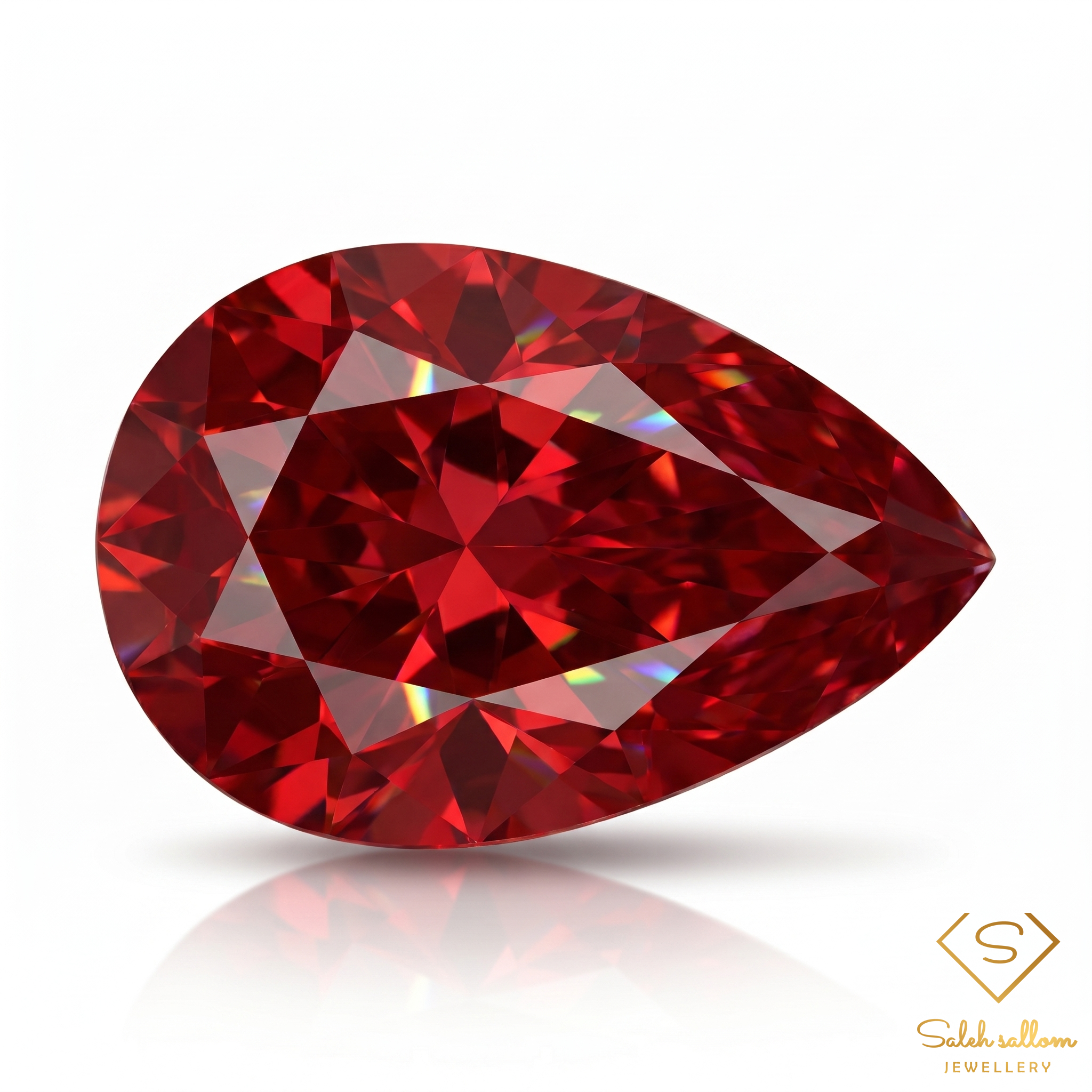 0.19 Ct Natural Reddish Orange Sapphire Pear Cut Songea Tanzania Gemstone Main image
