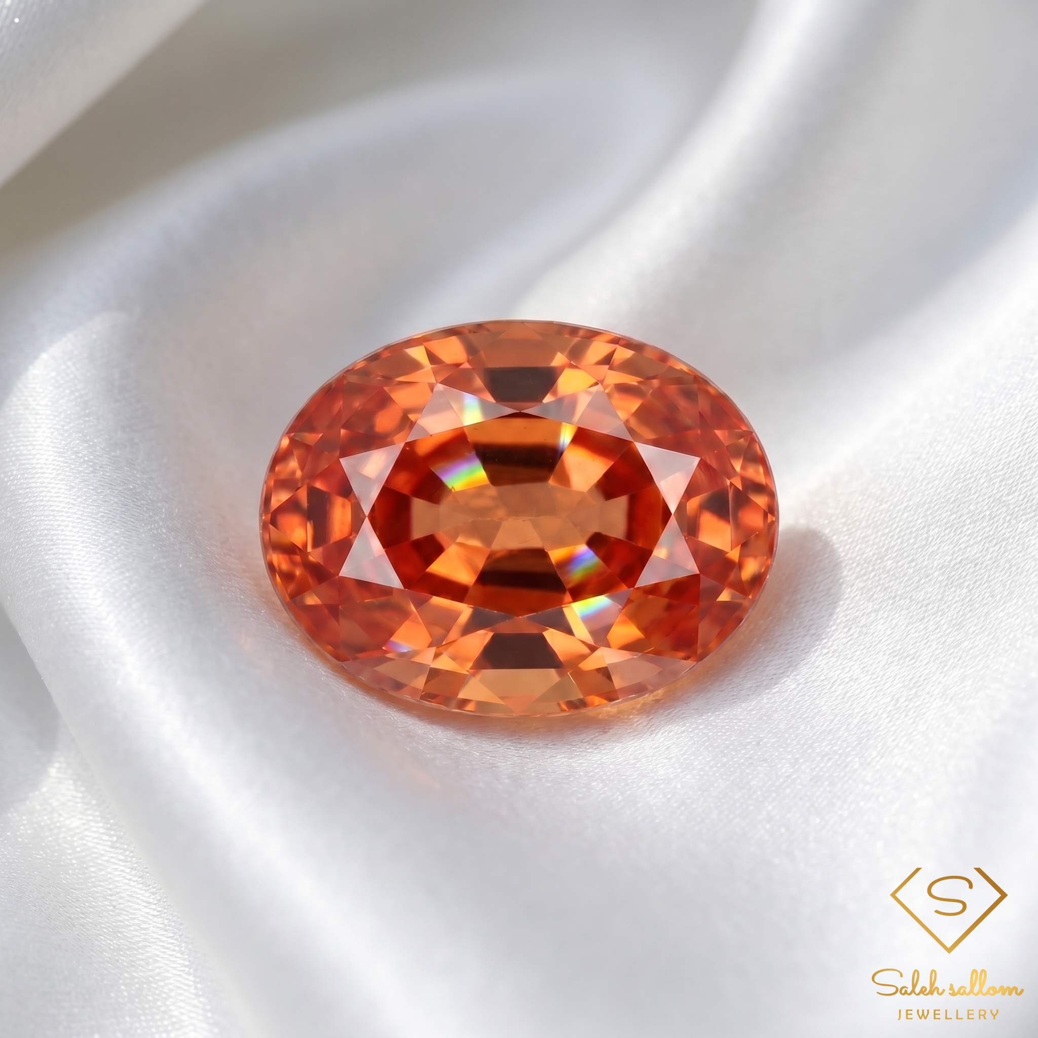 0.24 Ct Natural Maple Orange Sapphire Oval Cut Tanzania Gemstone Secondary image