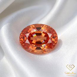 0.24 Ct Natural Maple Orange Sapphire Oval Cut Tanzania Gemstone-Saleh Sallom