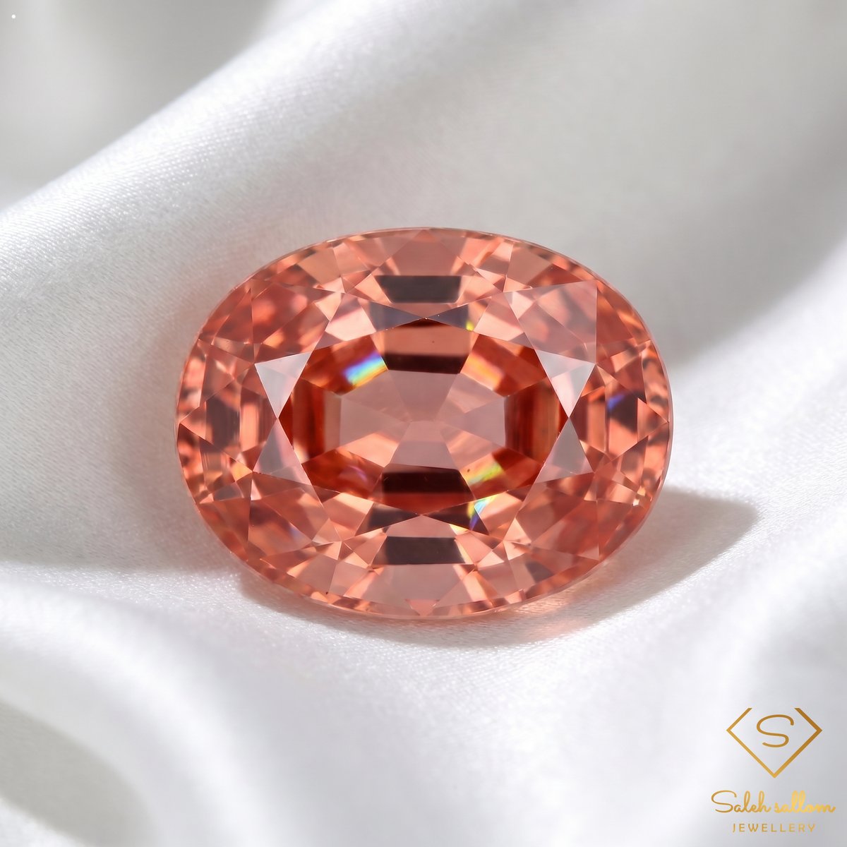 0.34 Ct Natural Pinkish Orange Sapphire Oval Cut Songea Tanzania Gemstone-Saleh Sallom