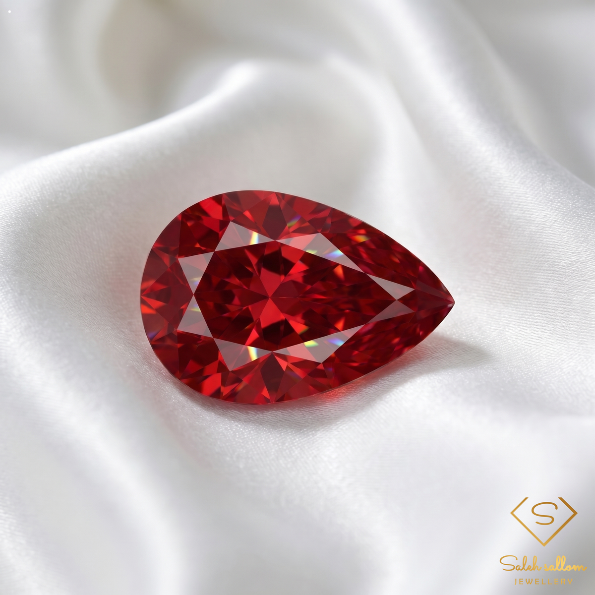 0.19 Ct Natural Reddish Orange Sapphire Pear Cut Songea Tanzania Gemstone