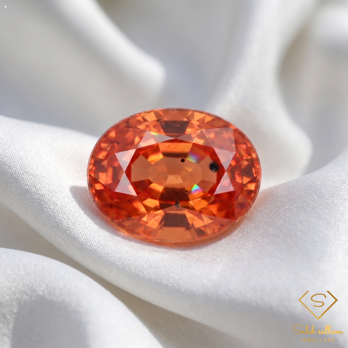 0.23 Ct Natural Maple Orange Sapphire Oval Cut Tanzania Gemstone