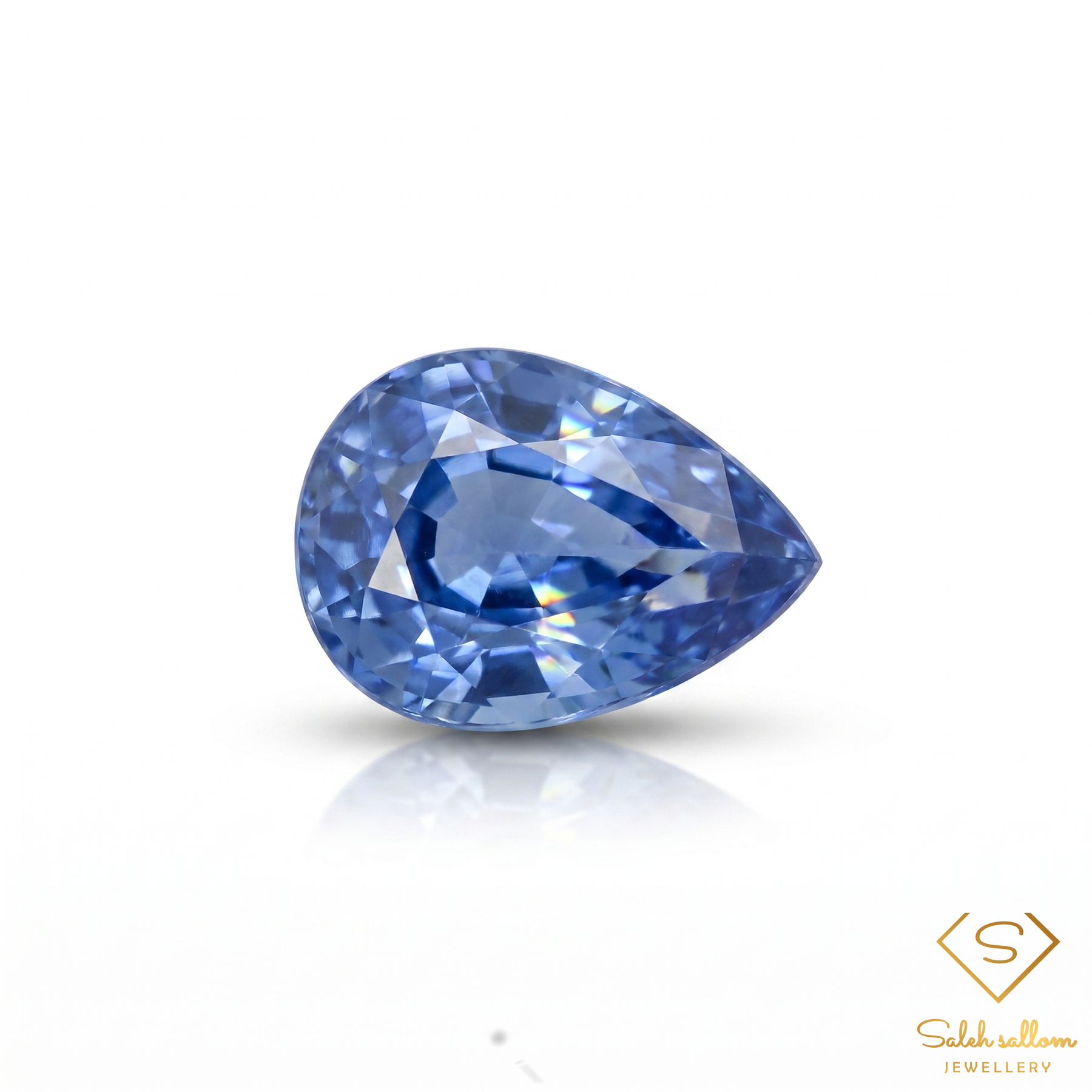 1.56 Ct Natural Ceylon Blue Sapphire Loose Gemstone Pear Cut Heated