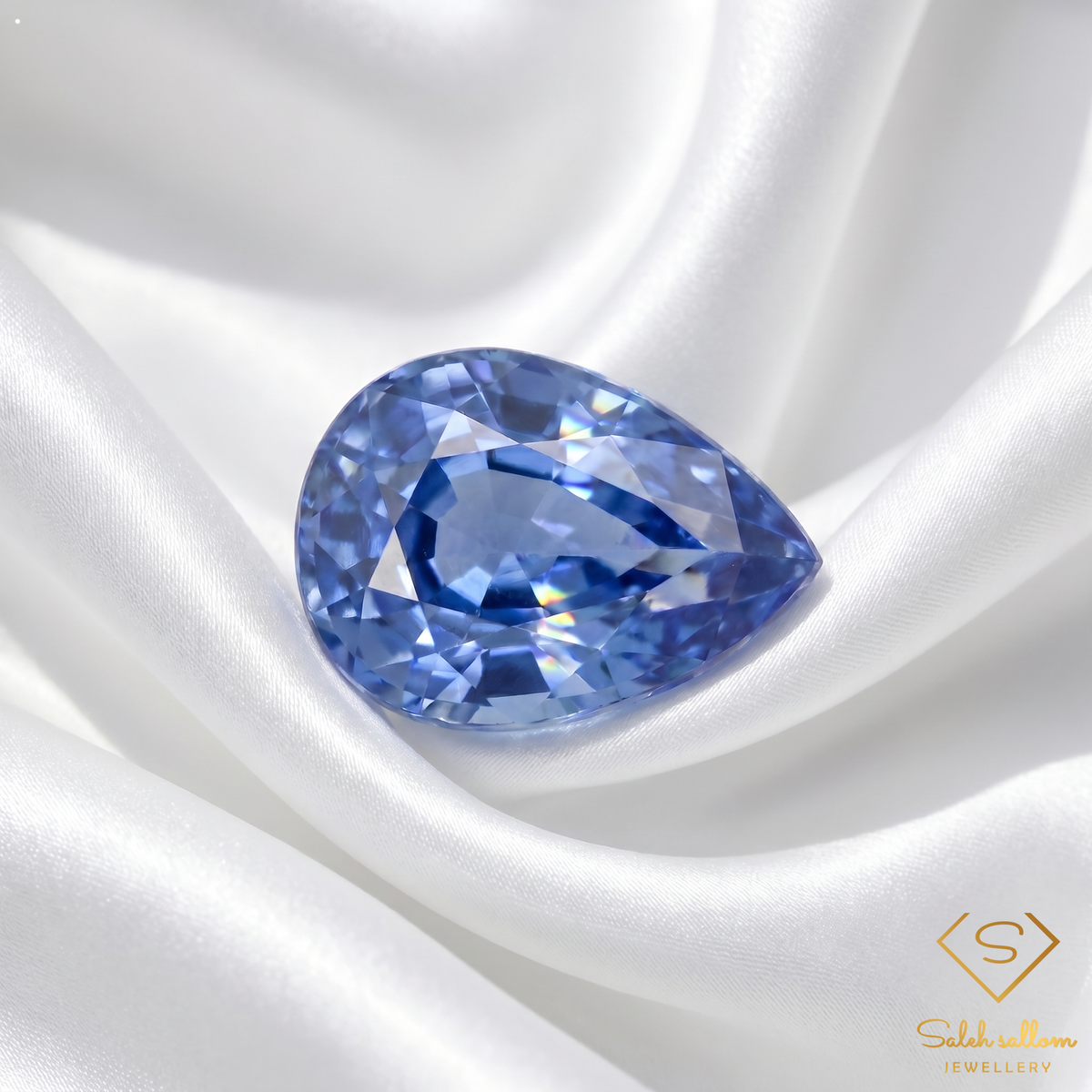 1.56 Ct Natural Ceylon Blue Sapphire Loose Gemstone Pear Cut Heated