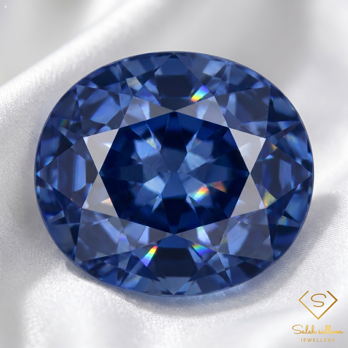 1.17 Ct Natural Blue Sapphire Loose Gemstone Oval Cut Deep Royal Blue