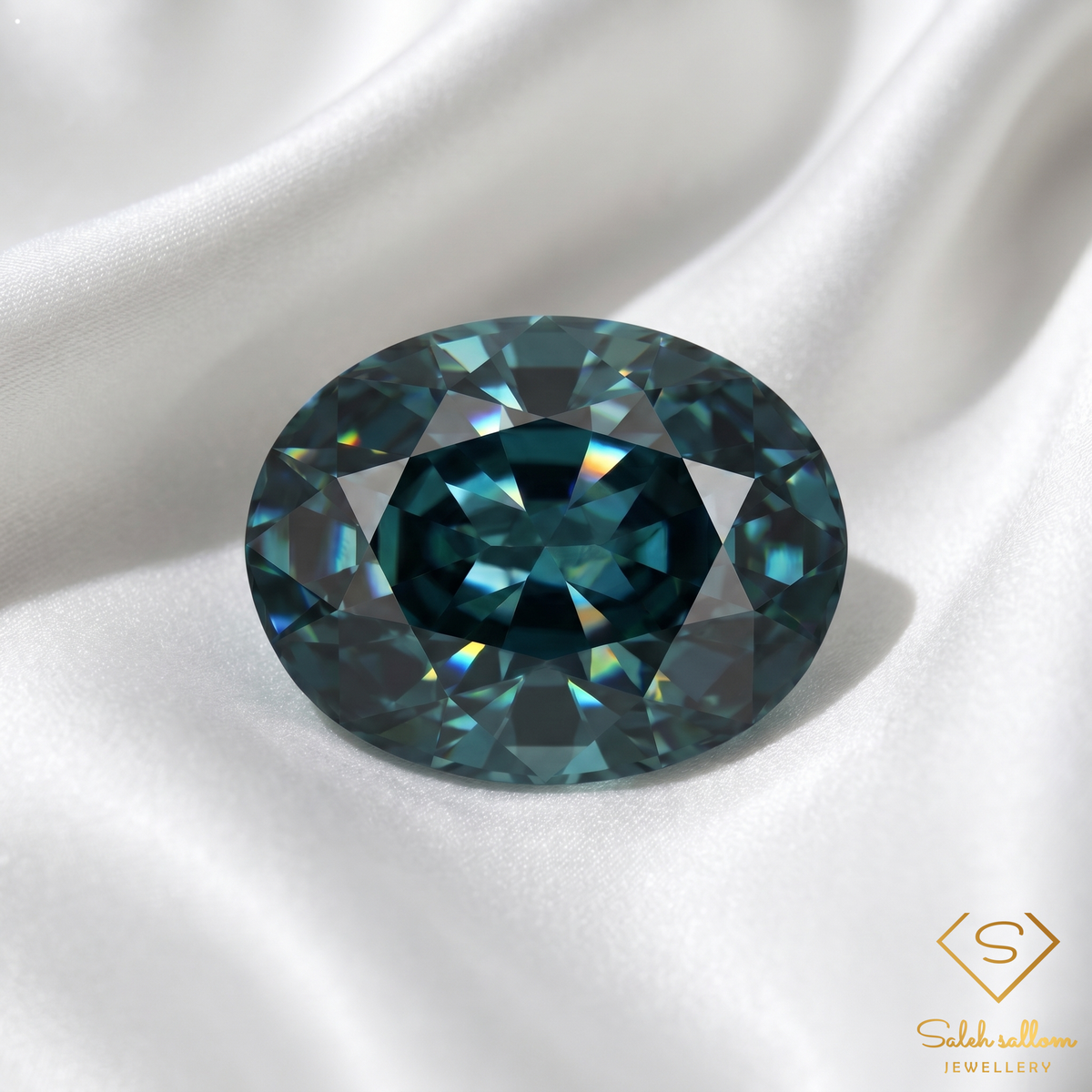1.06 Ct Natural Greenish Blue Sapphire Loose Gemstone Oval Cut Heated Madagascar