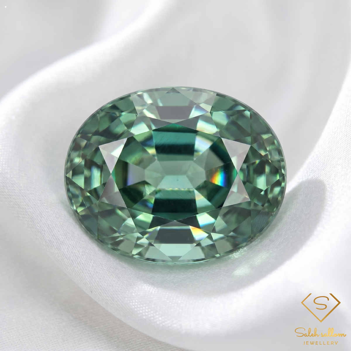 1.00 Ct Natural Green Sapphire Loose Gemstone Oval Cut Heated Madagascar