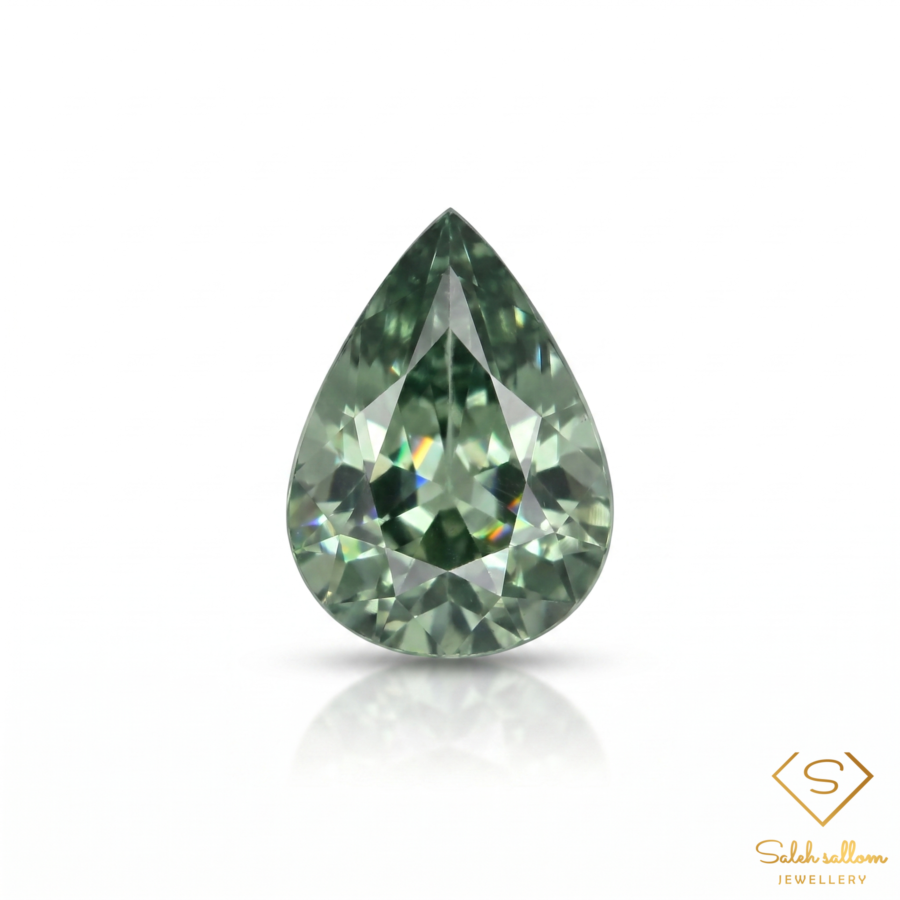 0.53 Ct Natural Blue-Green Sapphire Pear Cut Heated Madagascar Gemstone
