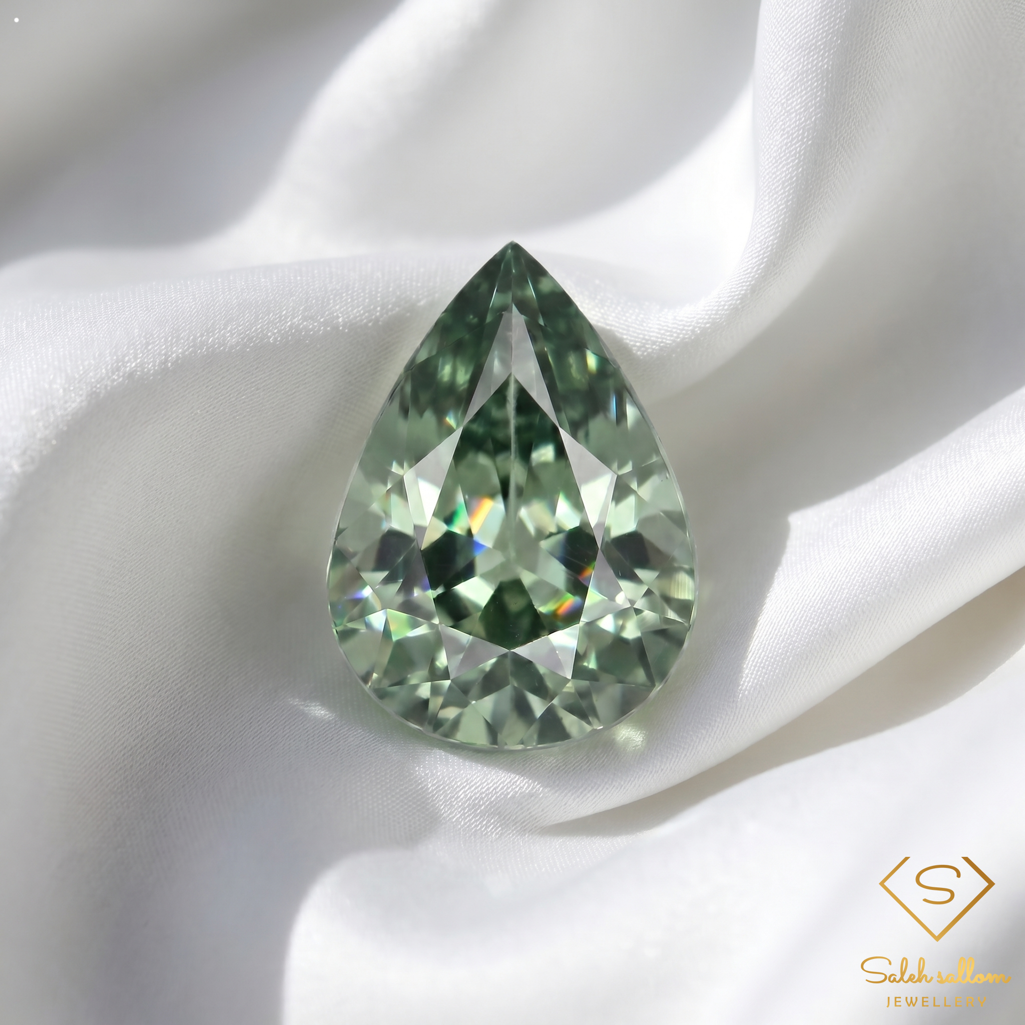 0.53 Ct Natural Blue-Green Sapphire Pear Cut Heated Madagascar Gemstone Secondary image