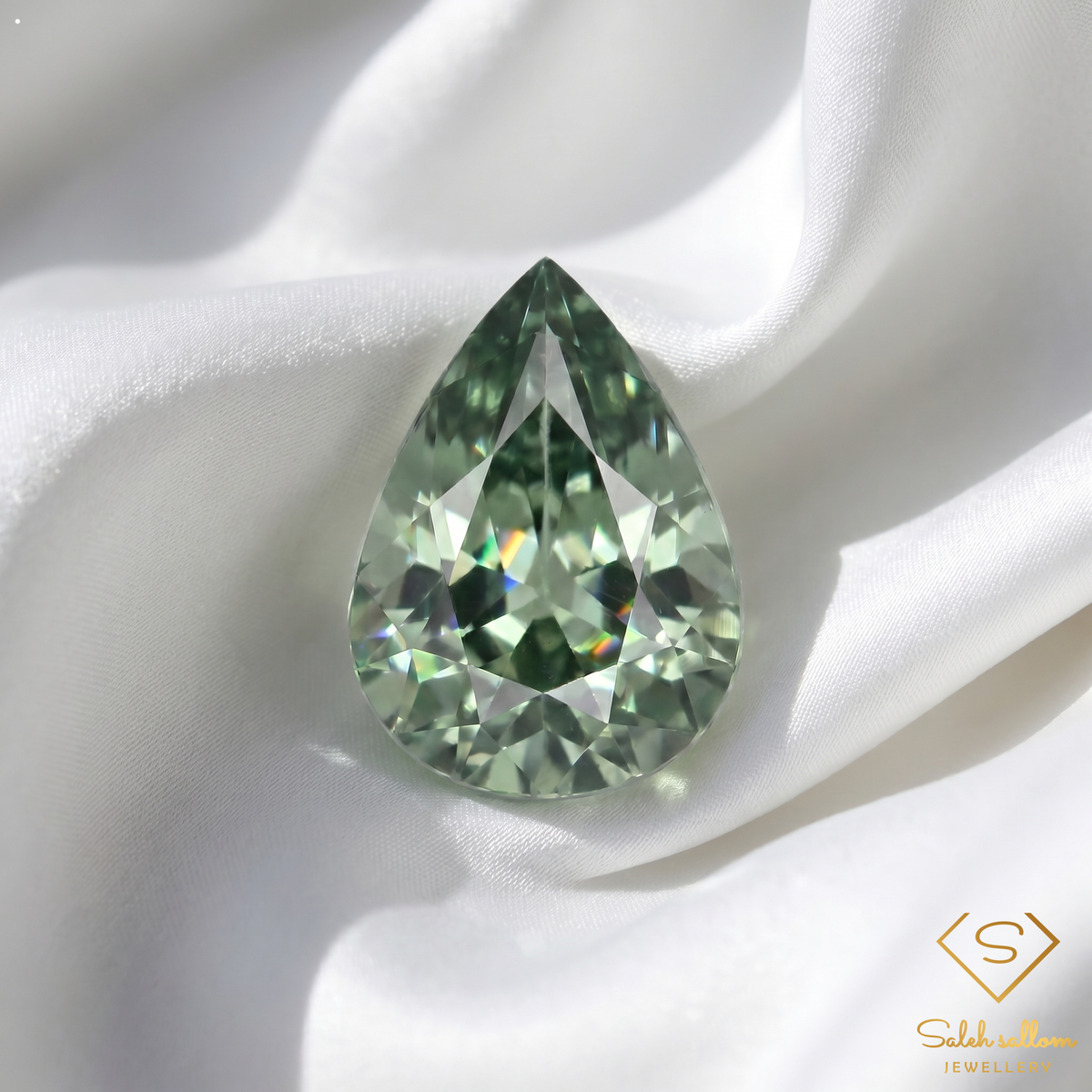 0.53 Ct Natural Blue-Green Sapphire Pear Cut Heated Madagascar Gemstone