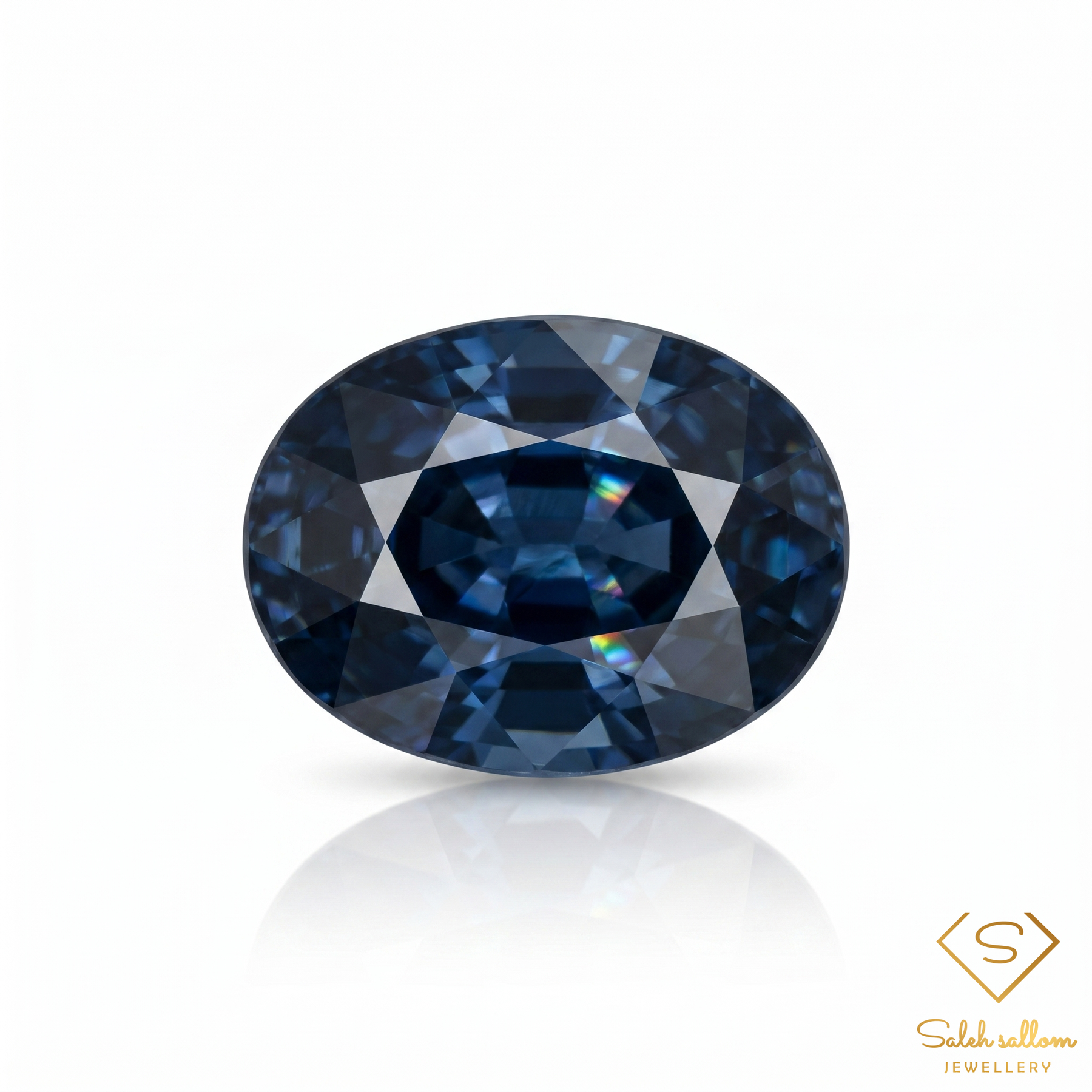 1.08 Ct Natural Blue Sapphire Oval Cut Deep Royal Blue Gemstone
