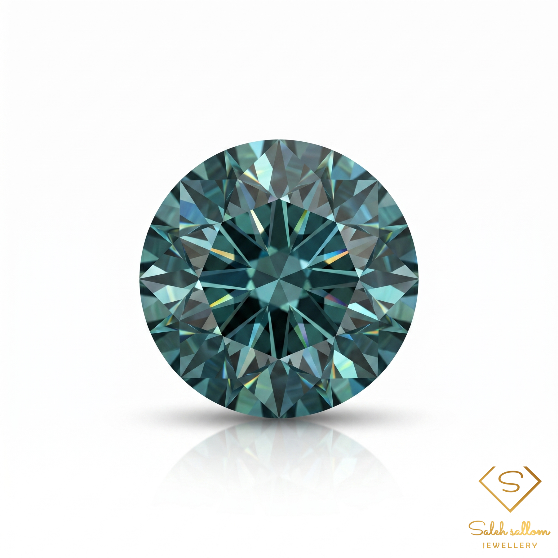 0.95 Ct Natural Blue-Green Sapphire Round Brilliant Cut Precision Gemstone