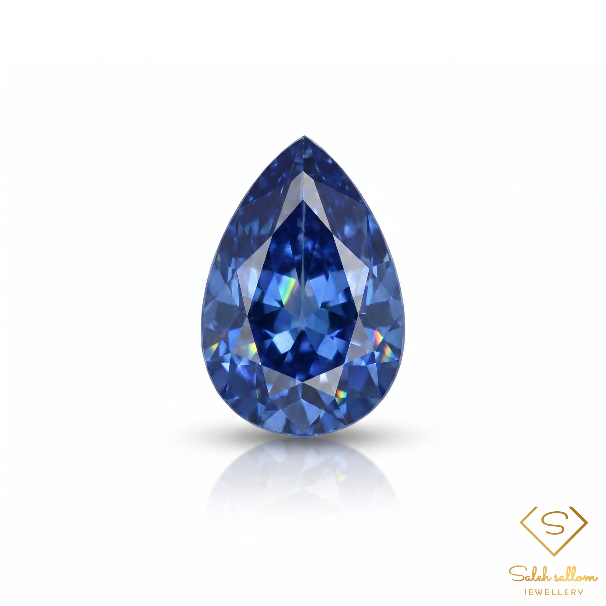 0.39 Ct Natural Blue Sapphire Pear Cut Vivid Royal Blue Loose Gemstone Main image