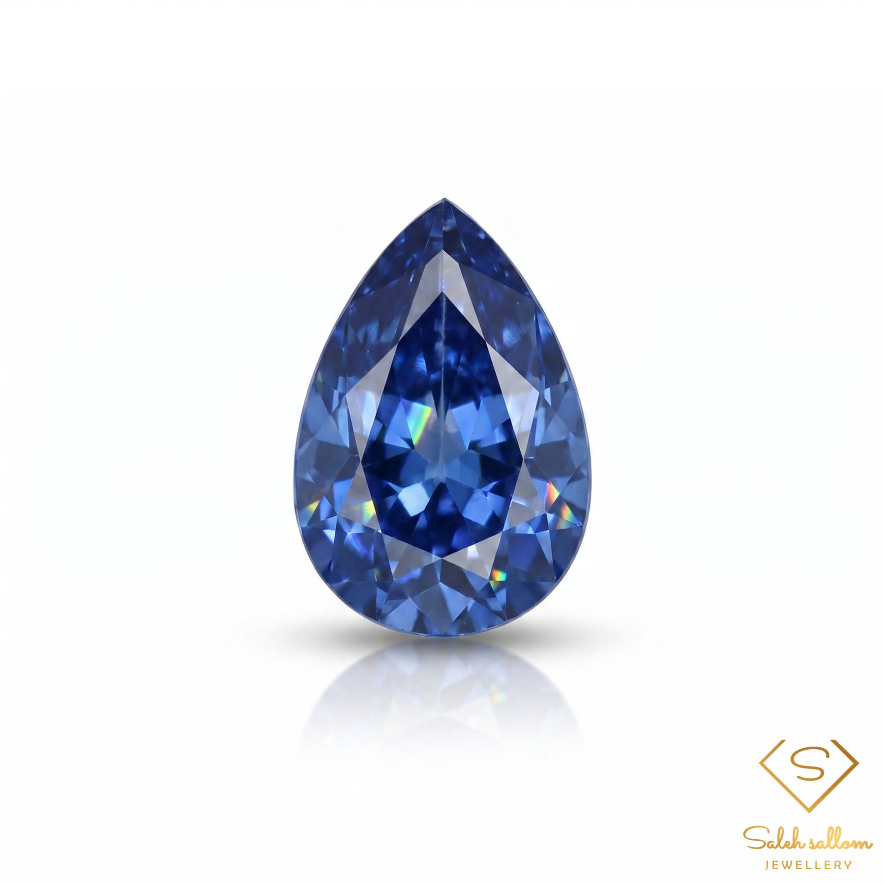 0.39 Ct Natural Blue Sapphire Pear Cut Vivid Royal Blue Loose Gemstone