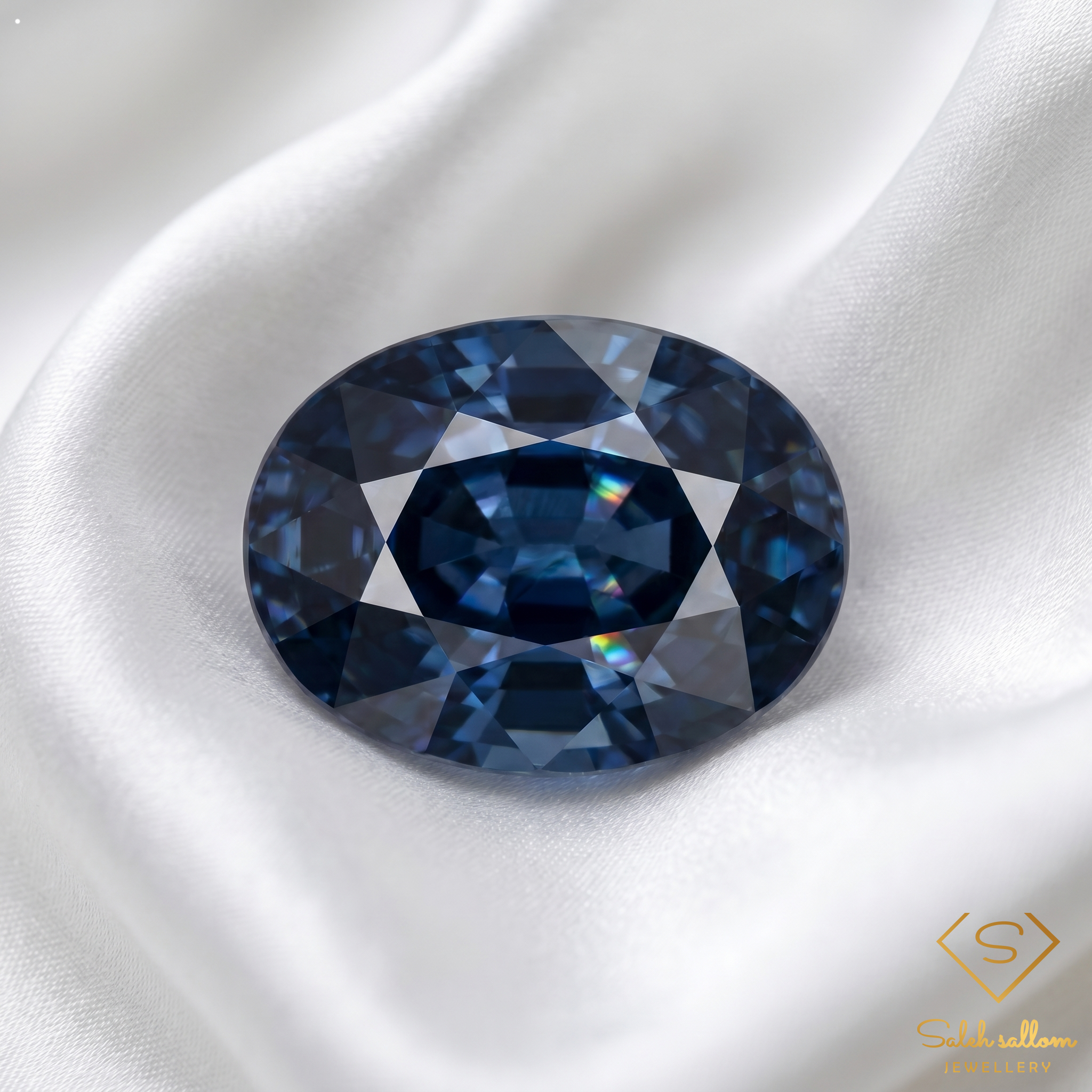 1.08 Ct Natural Blue Sapphire Oval Cut Deep Royal Blue Gemstone Secondary image