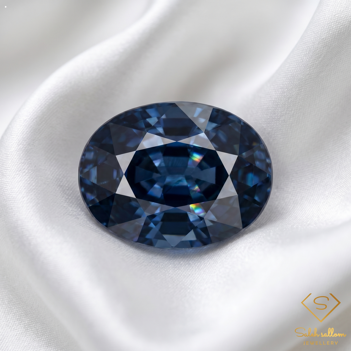 1.08 Ct Natural Blue Sapphire Oval Cut Deep Royal Blue Gemstone