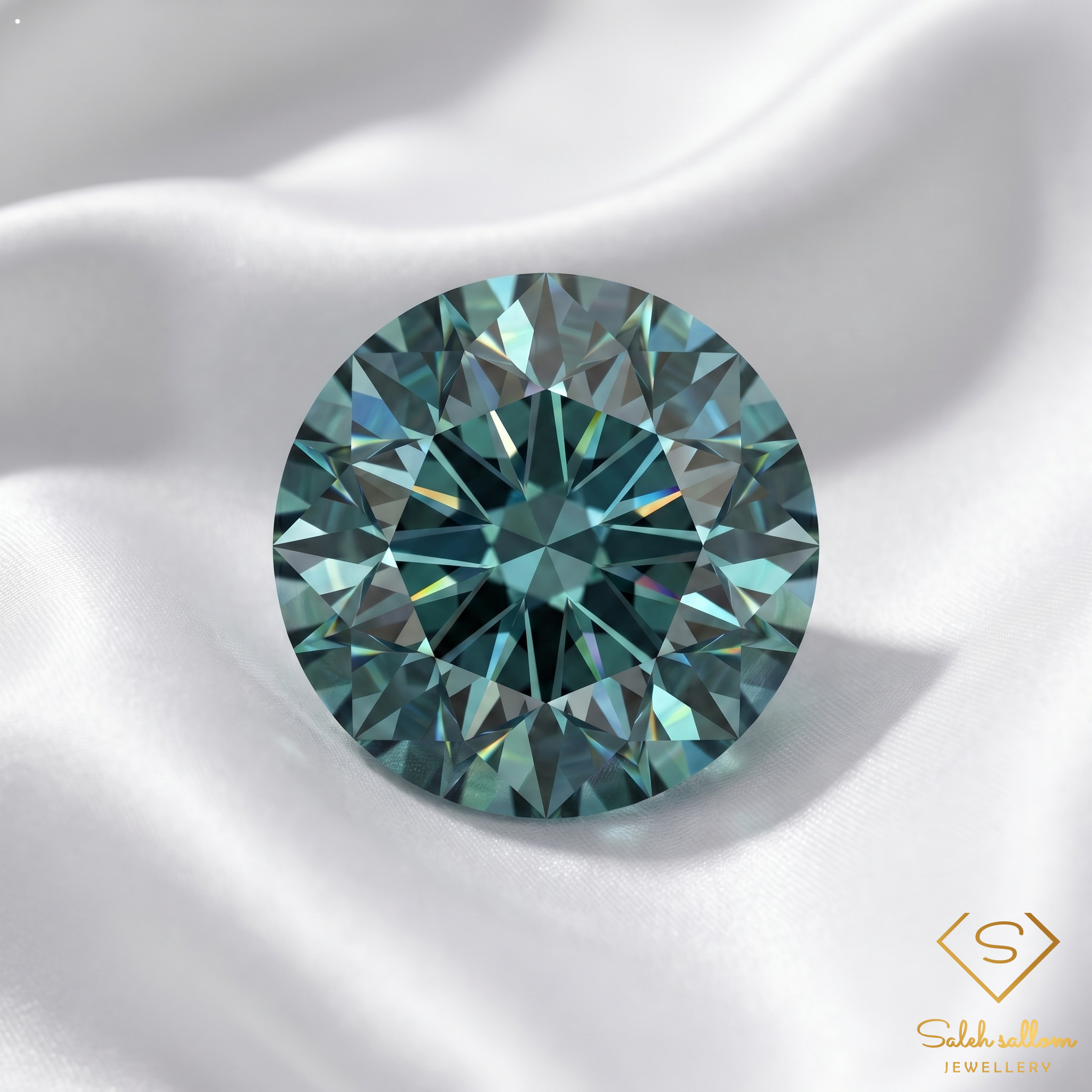 0.95 Ct Natural Blue-Green Sapphire Round Brilliant Cut Precision Gemstone Secondary image