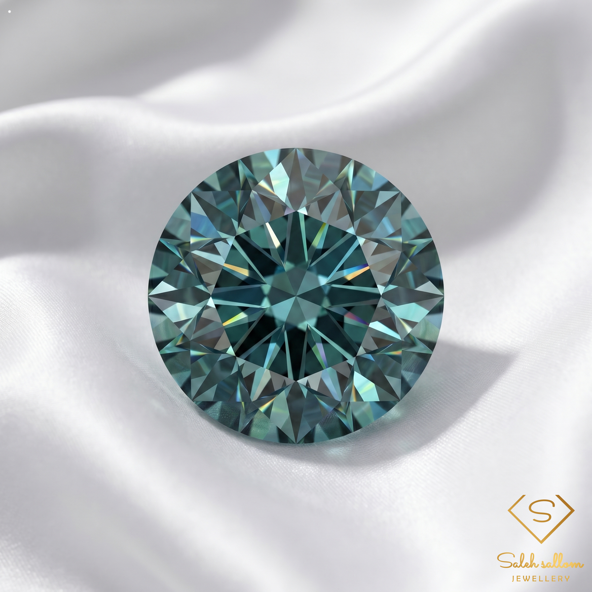 0.95 Ct Natural Blue-Green Sapphire Round Brilliant Cut Precision Gemstone