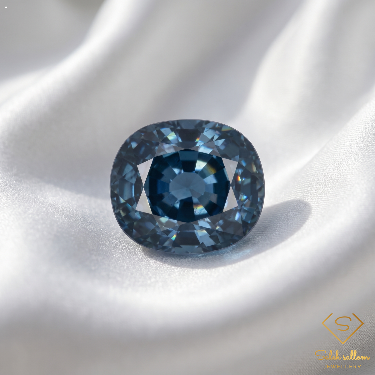 1.08 Ct Natural Blue Sapphire Cushion Cut Steel Blue Loose Gemstone