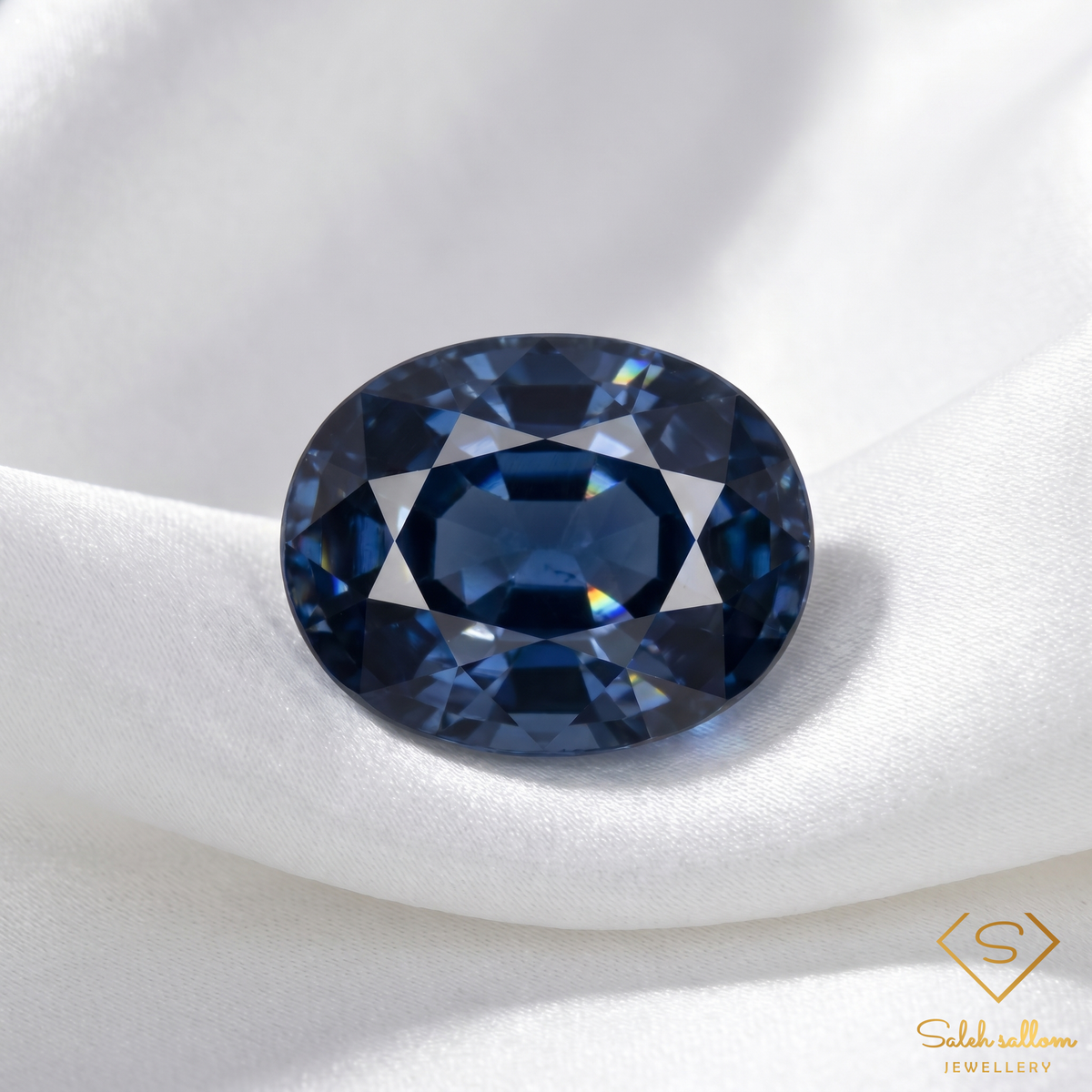 1.16 Ct Natural Blue Sapphire Oval Cut Royal Midnight Blue Gemstone