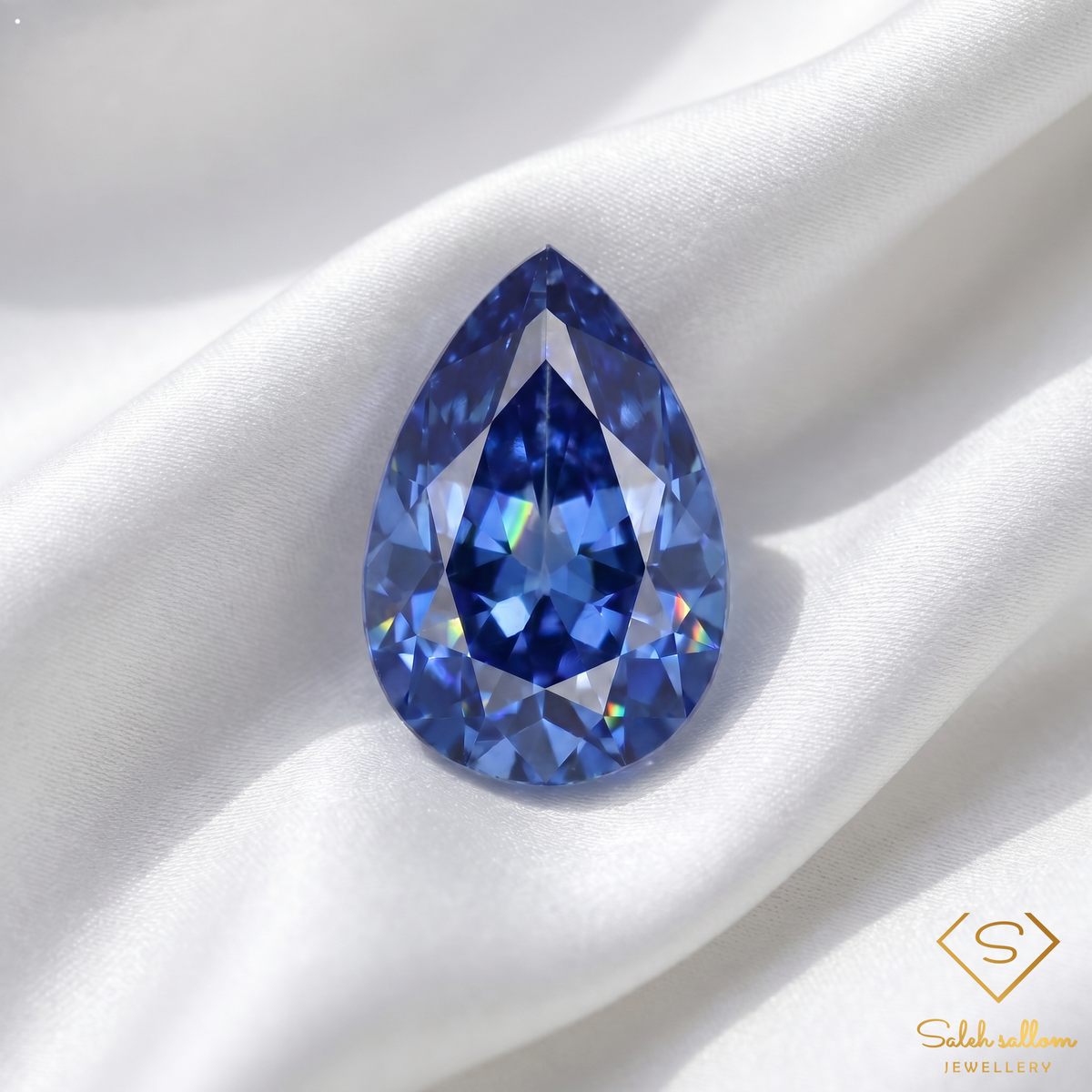 0.39 Ct Natural Blue Sapphire Pear Cut Vivid Royal Blue Loose Gemstone