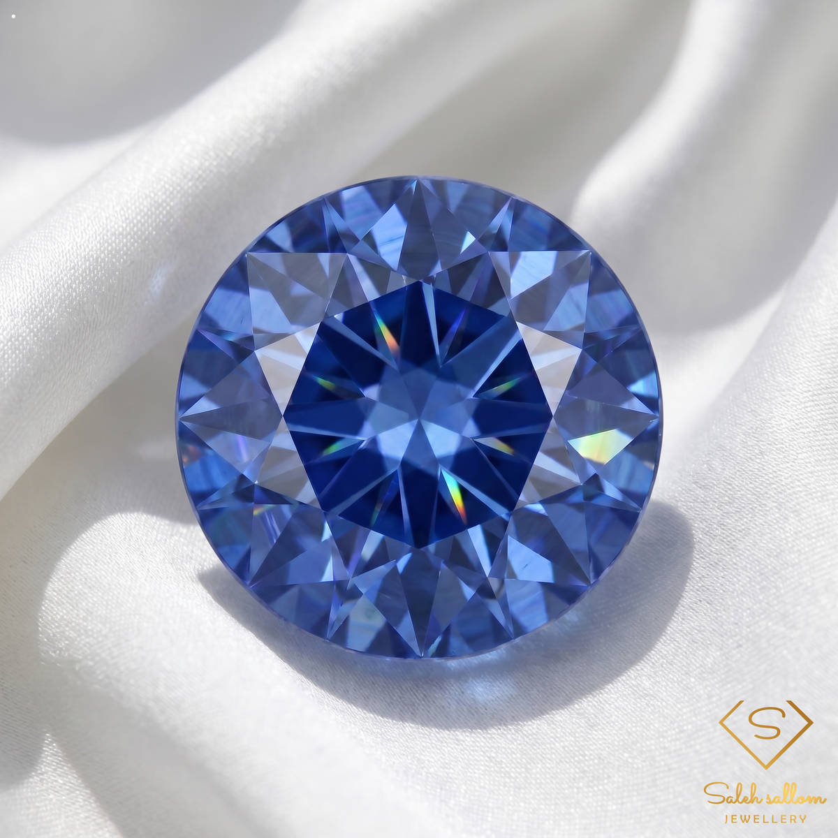0.82 Ct Natural Ceylon Blue Sapphire Round Cut Loose Gemstone