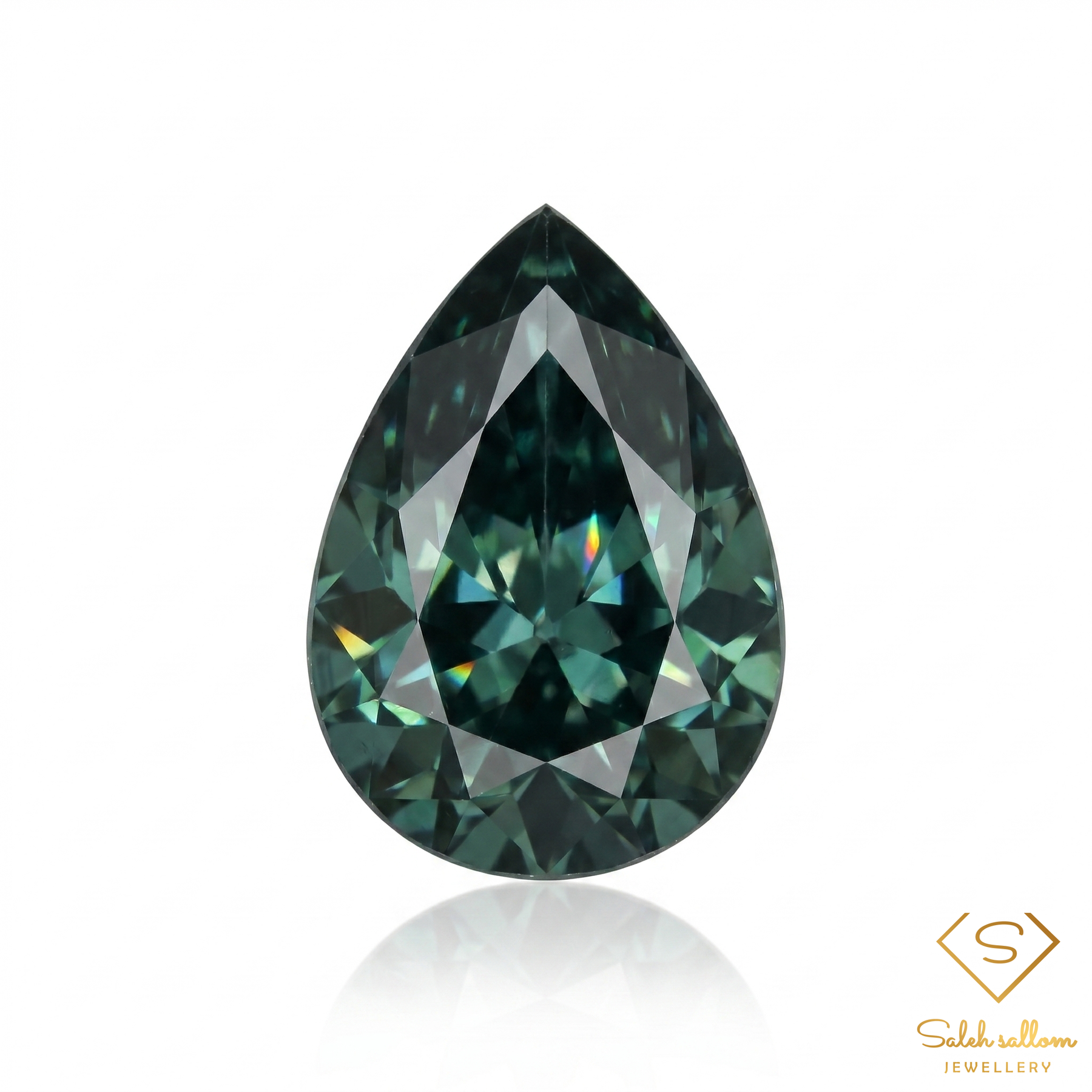 0.74 Ct Natural Unheated Greenish Blue Sapphire Pear Cut Madagascar Gemstone