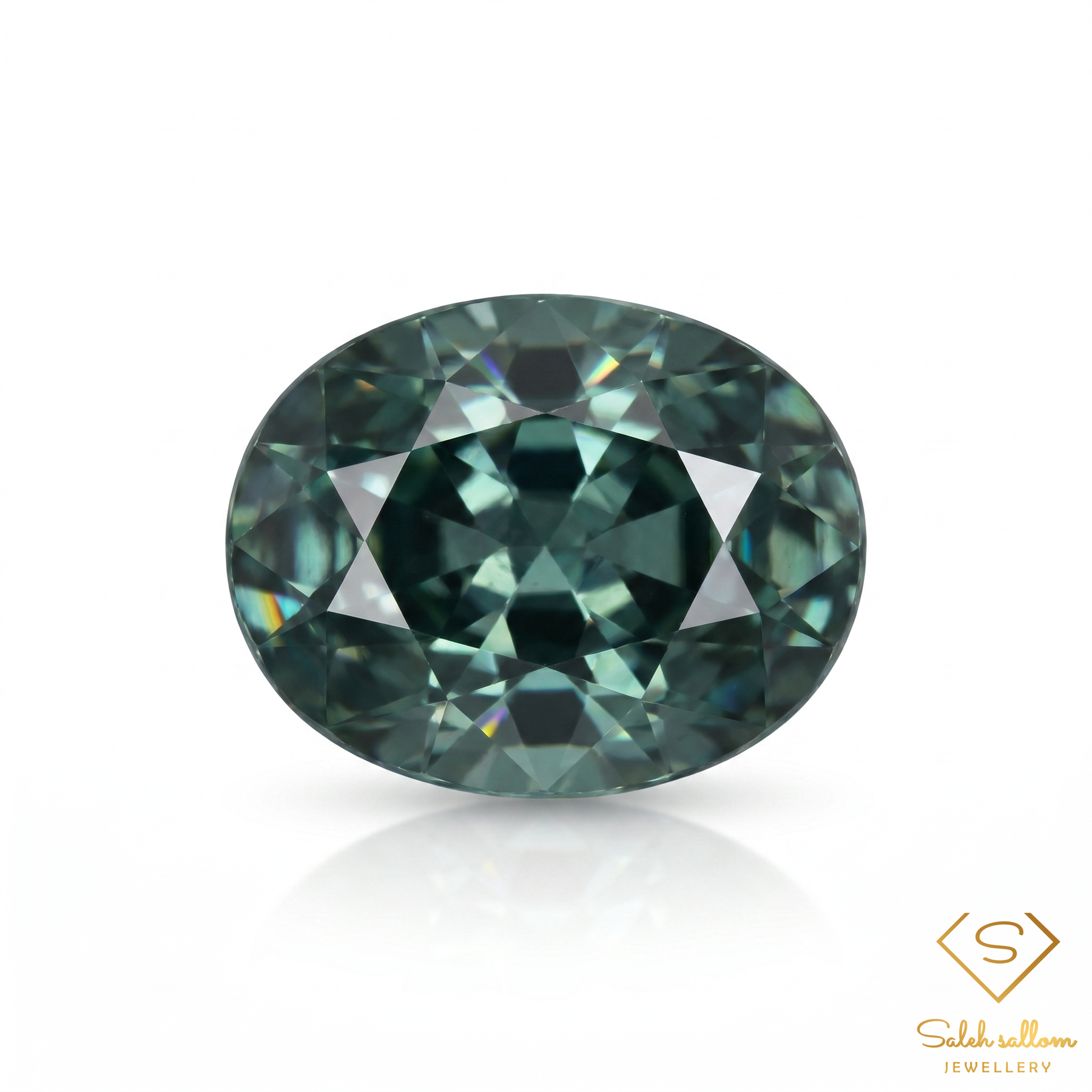 1.22 Ct Natural Unheated Greenish Blue Sapphire Oval Cut Songea Gemstone