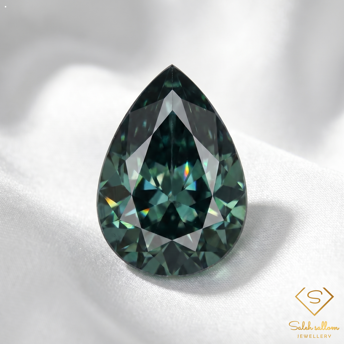 0.74 Ct Natural Unheated Greenish Blue Sapphire Pear Cut Madagascar Gemstone