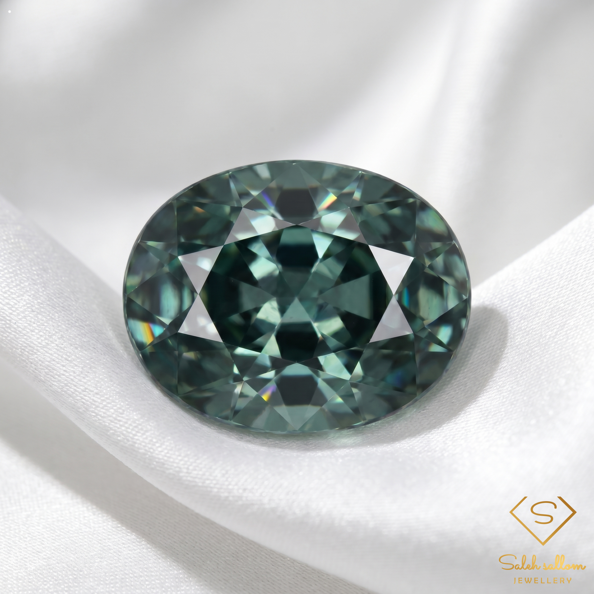 1.22 Ct Natural Unheated Greenish Blue Sapphire Oval Cut Songea Gemstone Secondary image
