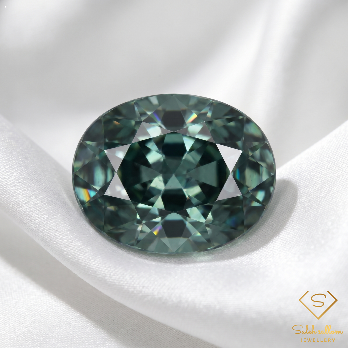 1.22 Ct Natural Unheated Greenish Blue Sapphire Oval Cut Songea Gemstone