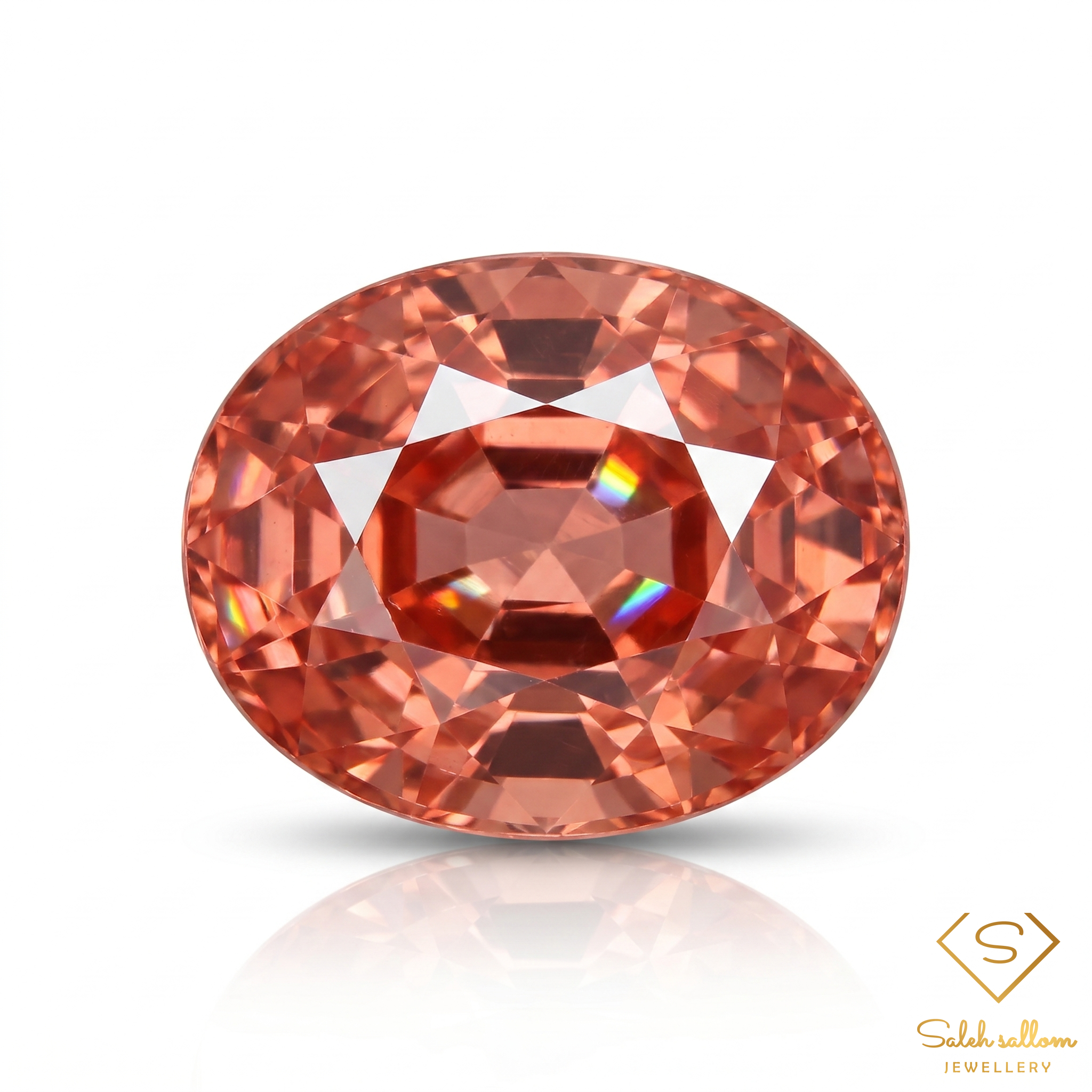 0.55 Ct Natural Pinkish Orange Sapphire Oval Cut VS Songea Tanzania Gemstone Main image