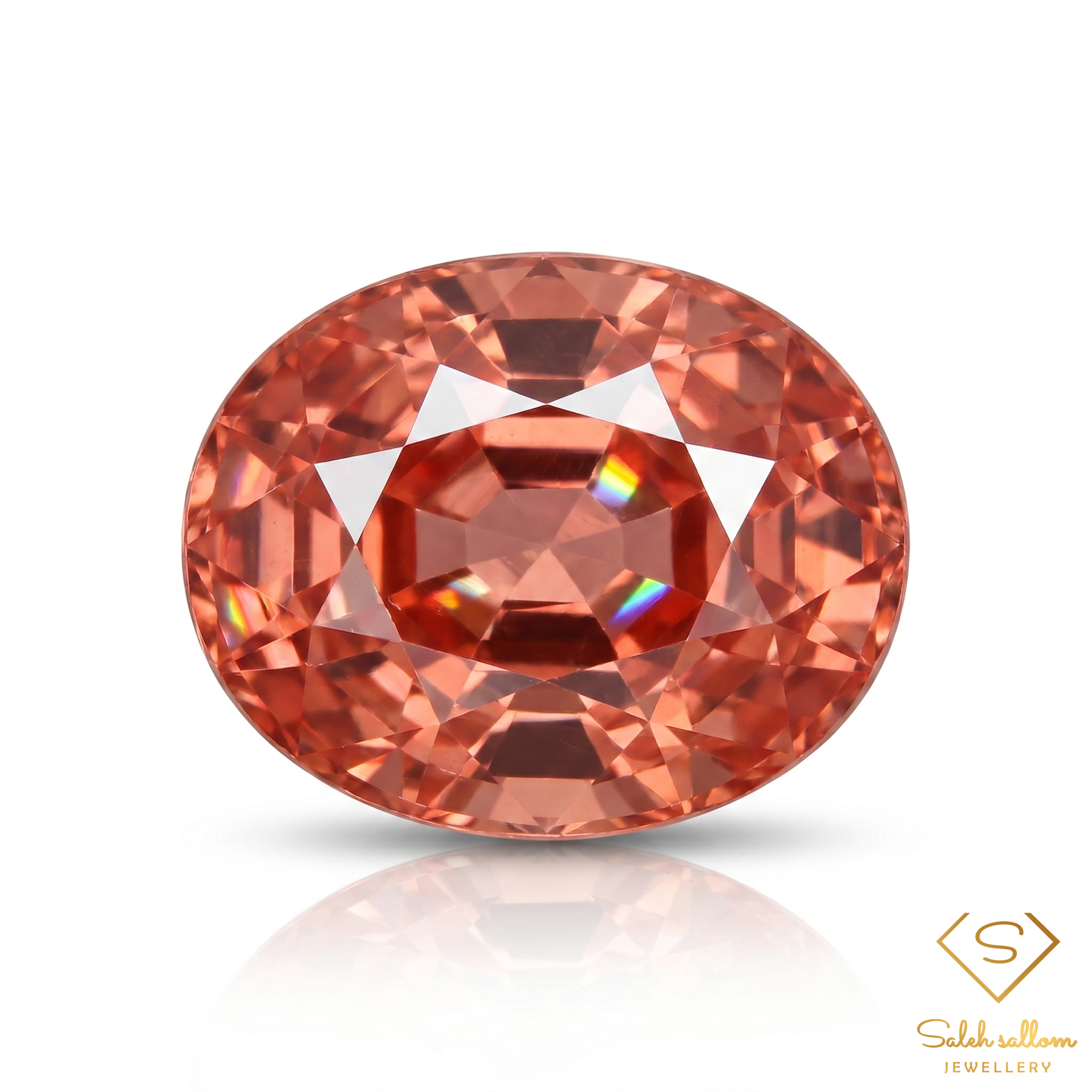0.55 Ct Natural Pinkish Orange Sapphire Oval Cut VS Songea Tanzania Gemstone
