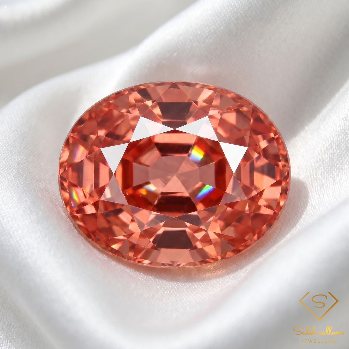0.55 Ct Natural Pinkish Orange Sapphire Oval Cut VS Songea Tanzania Gemstone
