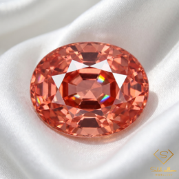 0.55 Ct Natural Pinkish Orange Sapphire Oval Cut VS Songea Tanzania Gemstone