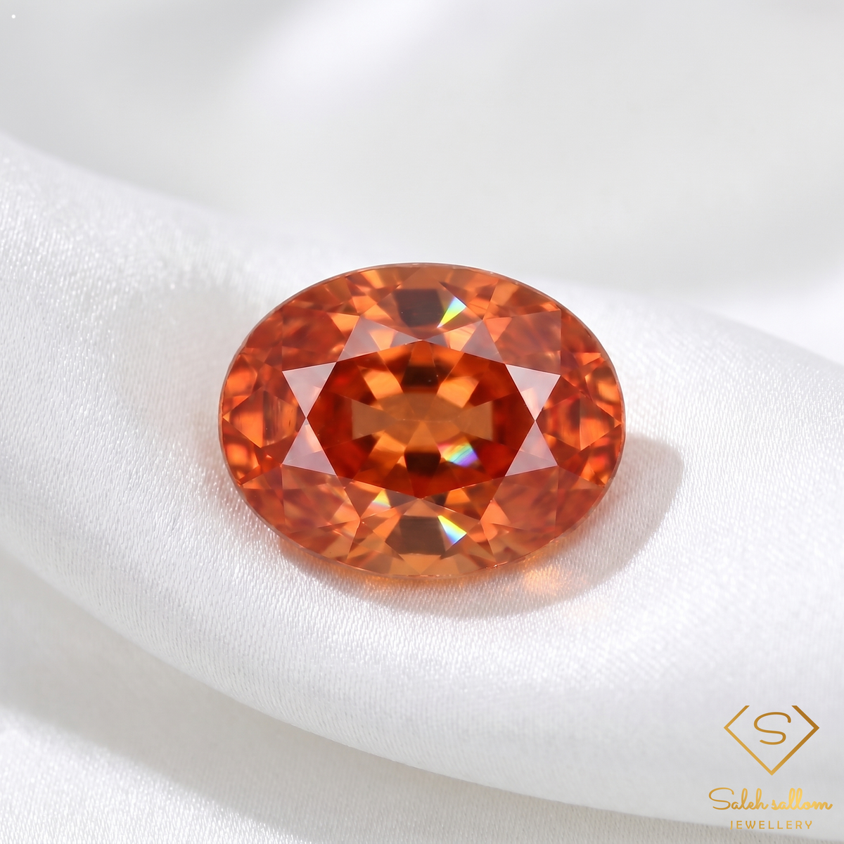 0.31 Ct Natural Maple Orange Sapphire Oval Cut Tanzania Gemstone