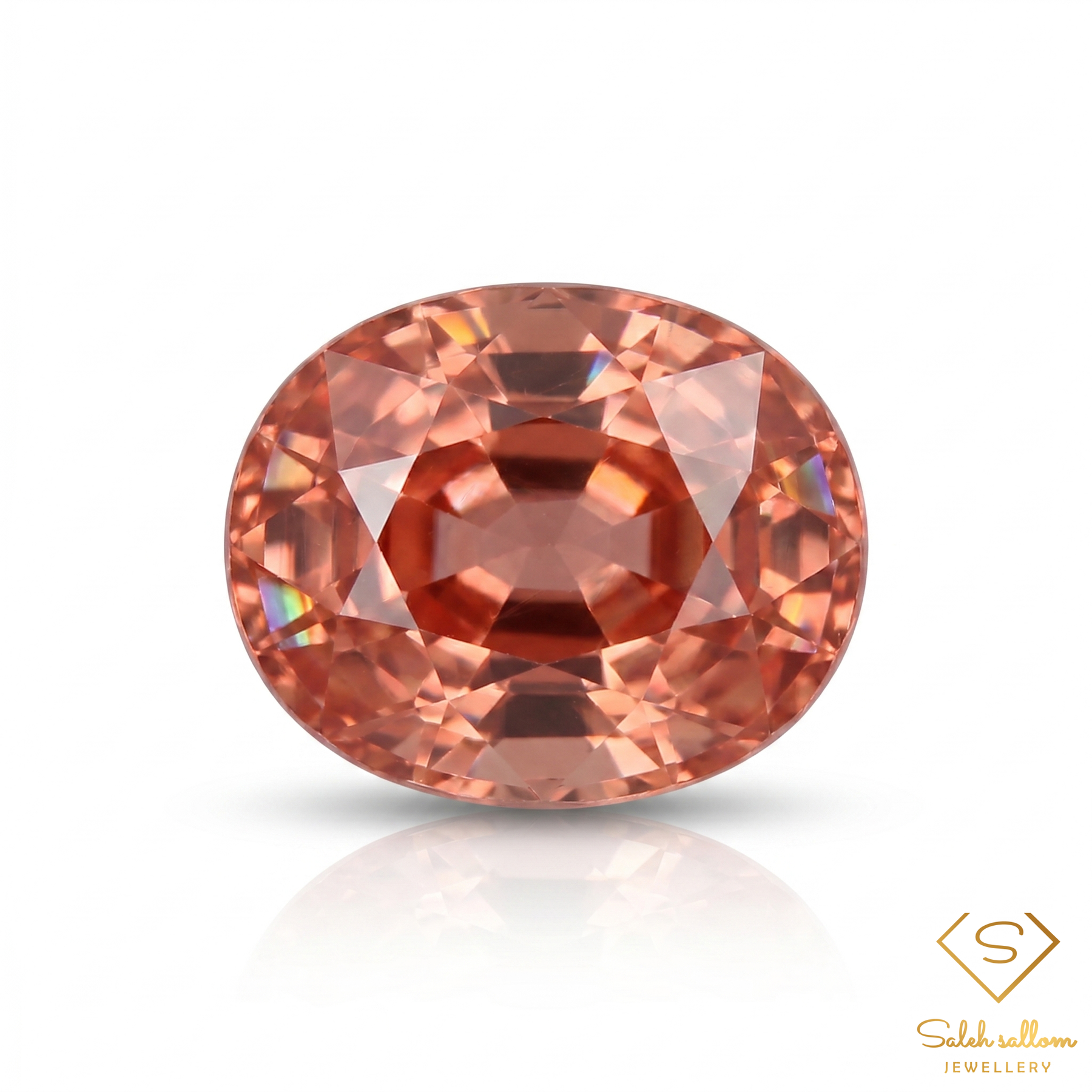 0.58 Ct Natural Pinkish Orange Sapphire Oval Cut VS Songea Tanzania Gemstone
